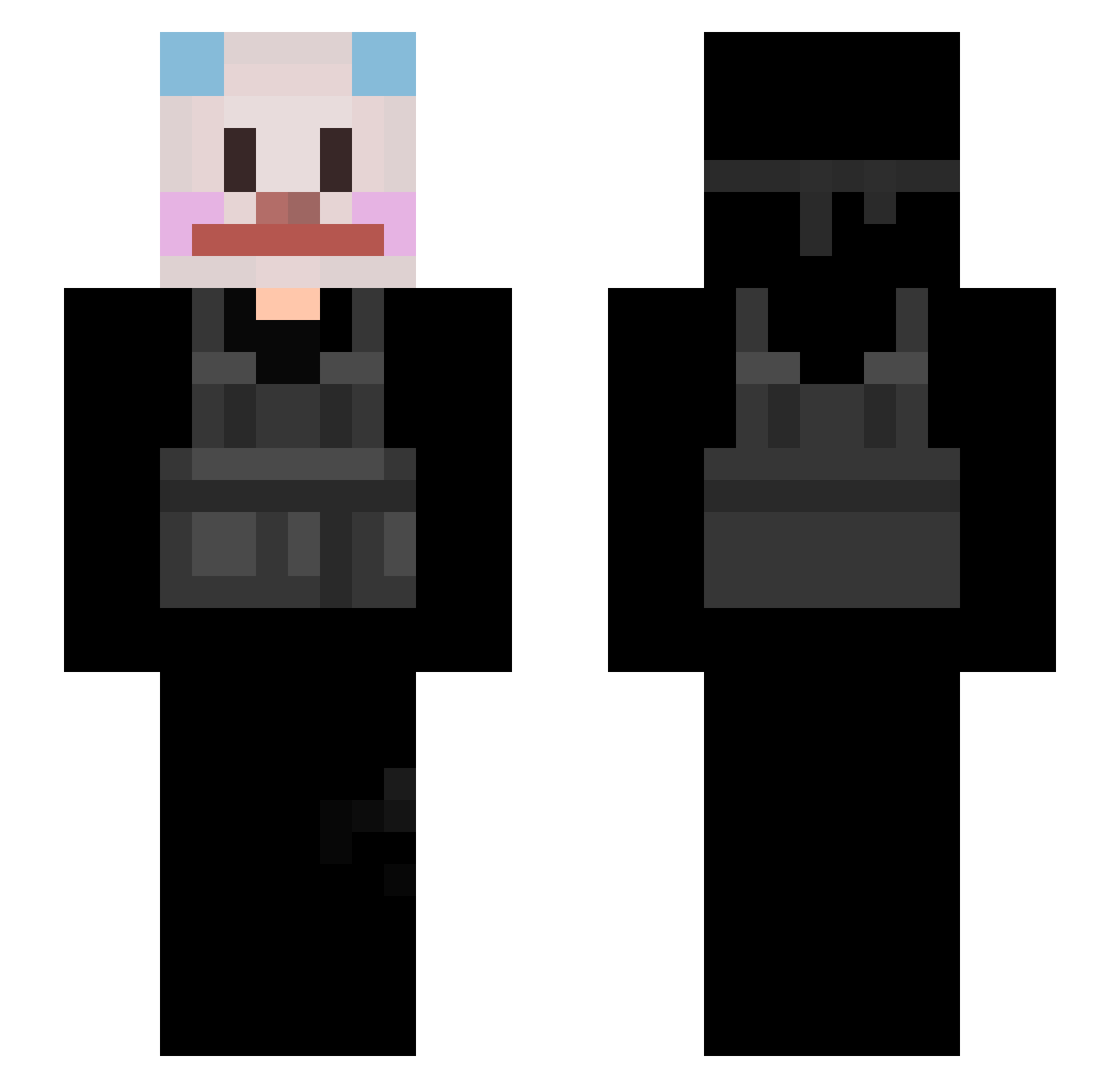 Roebay Minecraft skin, front and back view