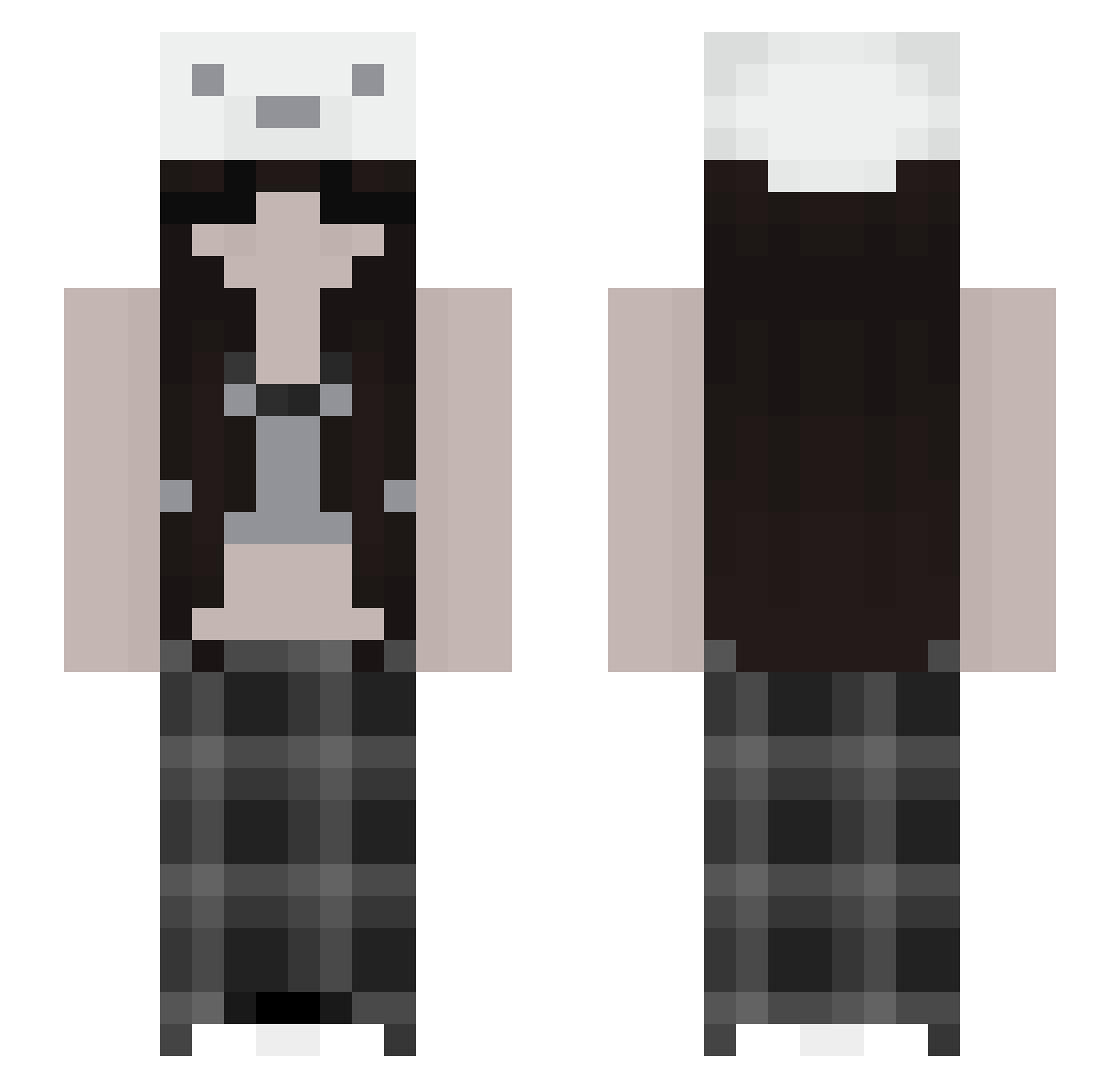 qkatie Minecraft skin, front and back view