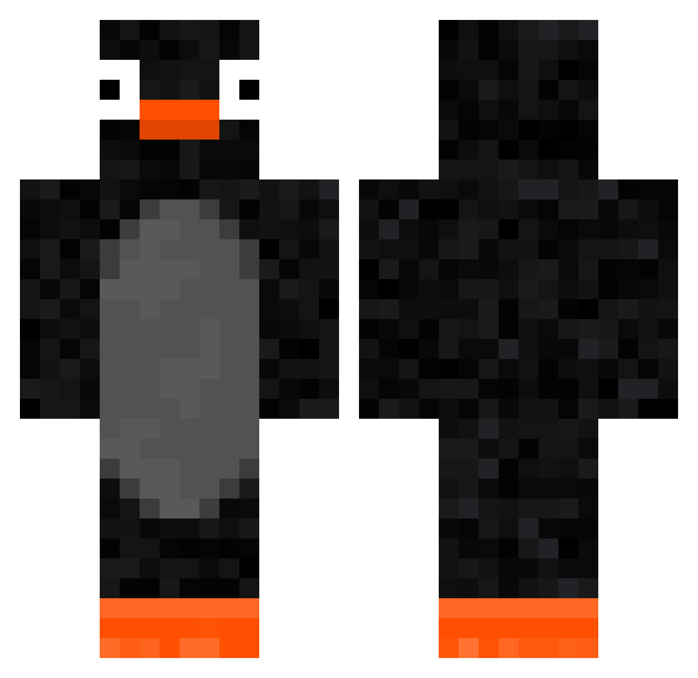 kardesimsaknol Minecraft skin, front and back view