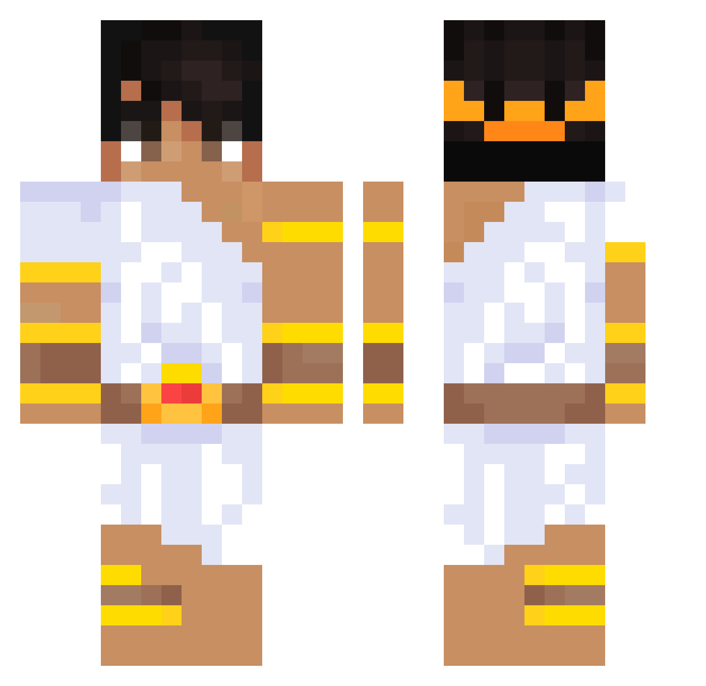 Tanketo Minecraft skin, front and back view