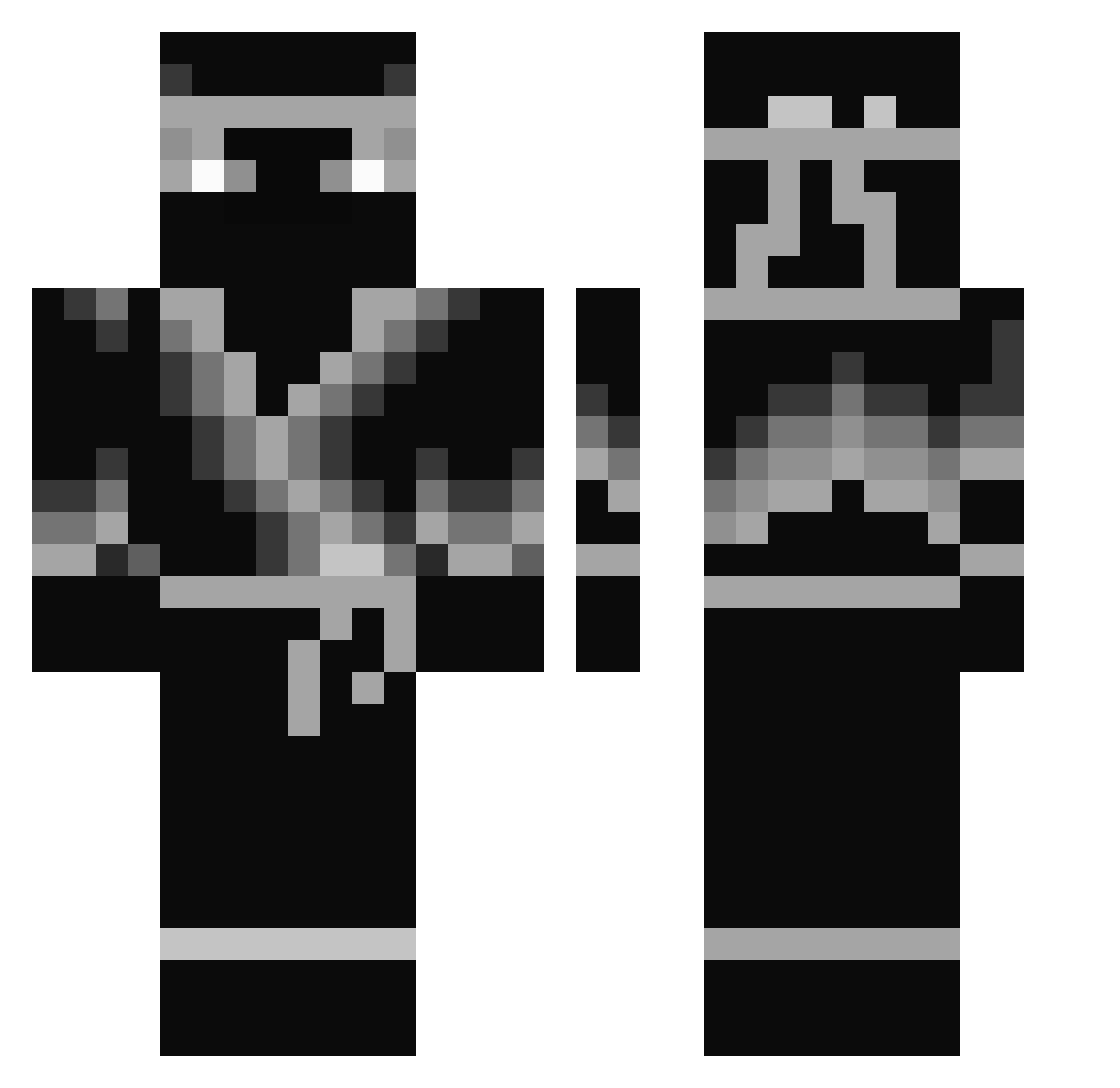 Svight Minecraft skin, front and back view