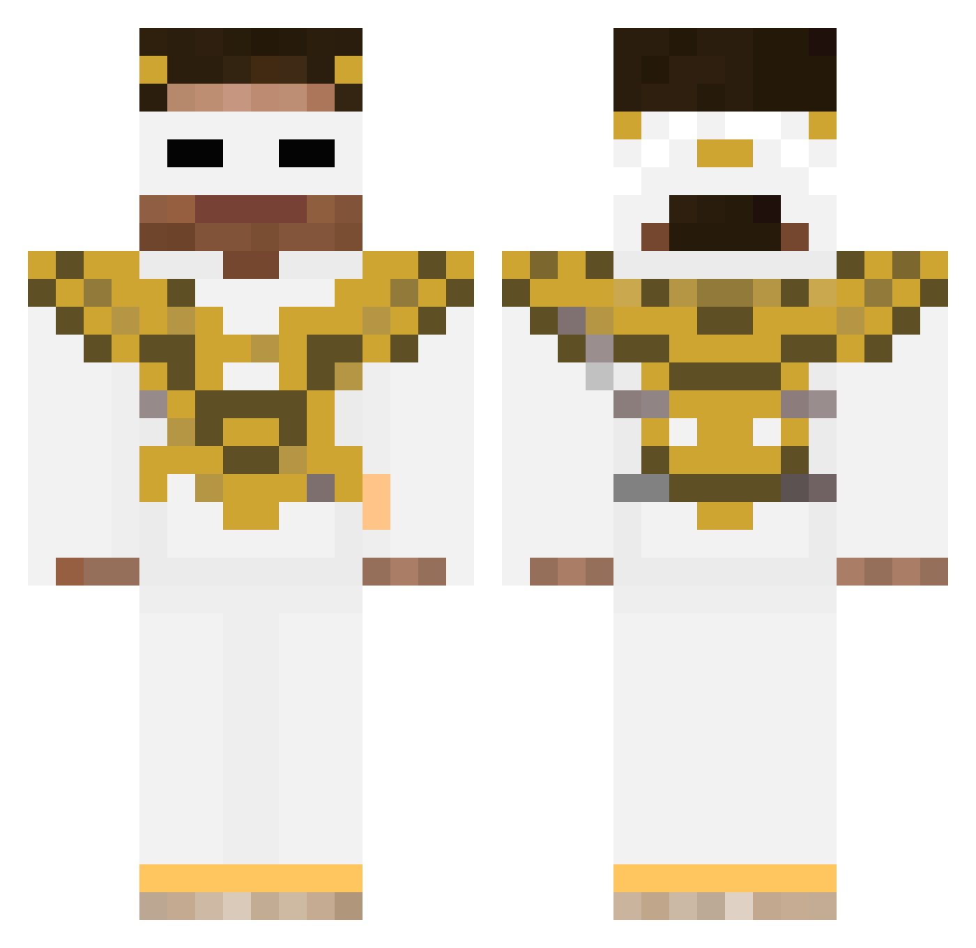 Shawarmakriger Minecraft skin, front and back view