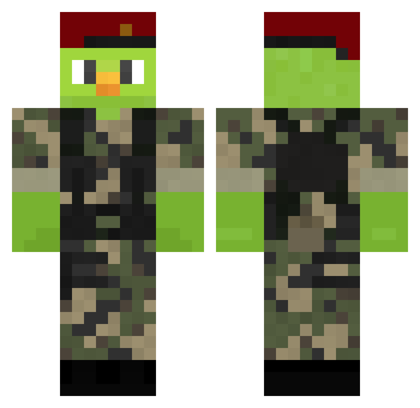 Hitsuyea Minecraft skin, front and back view