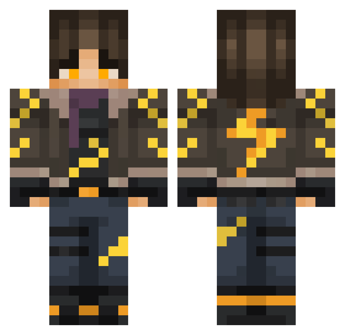 VoxWildcard Minecraft skin, front and back view