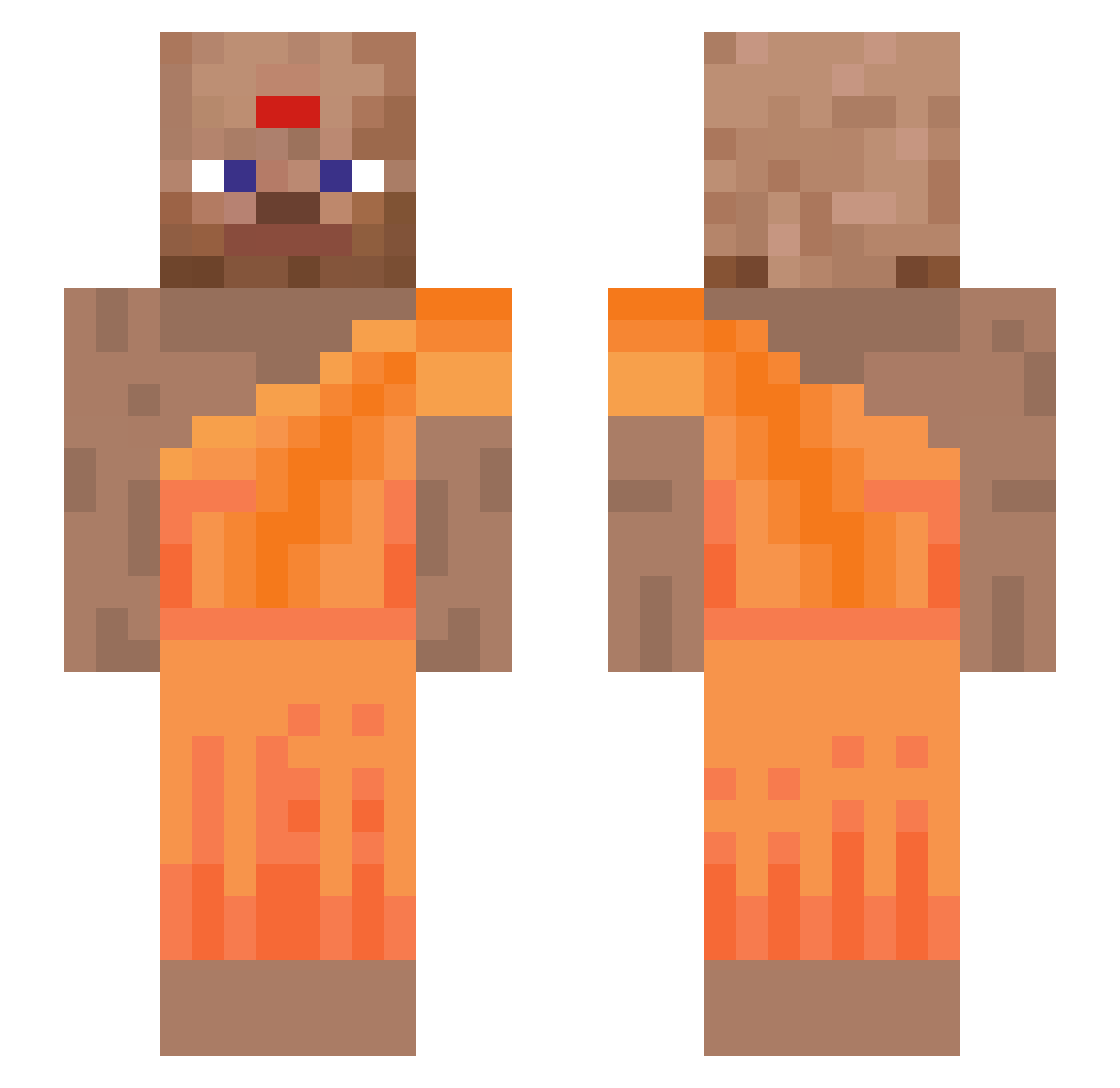 IDFmonk Minecraft skin, front and back view