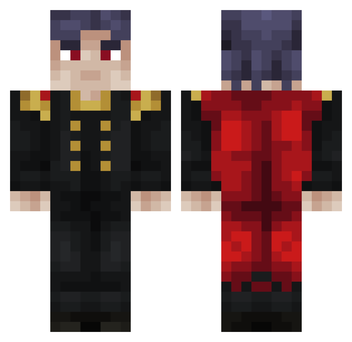 Dokotor Minecraft skin, front and back view