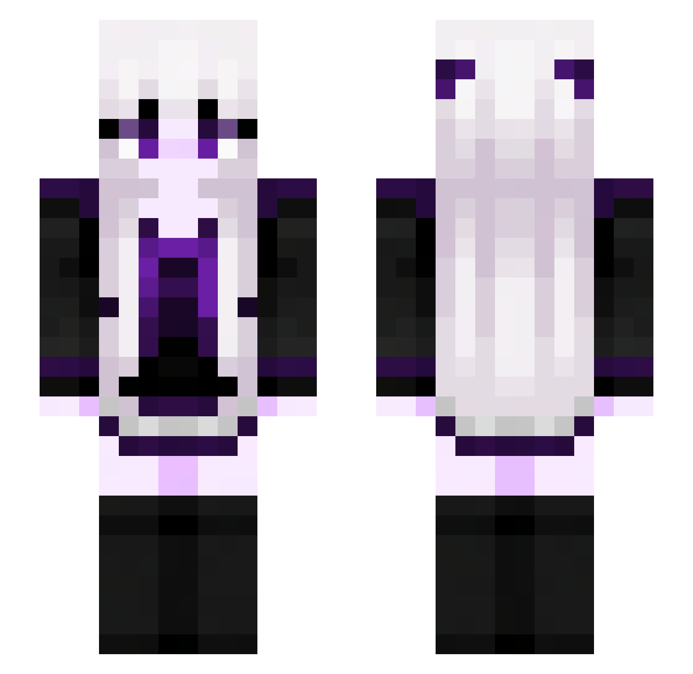 Voidelle_N Minecraft skin, front and back view