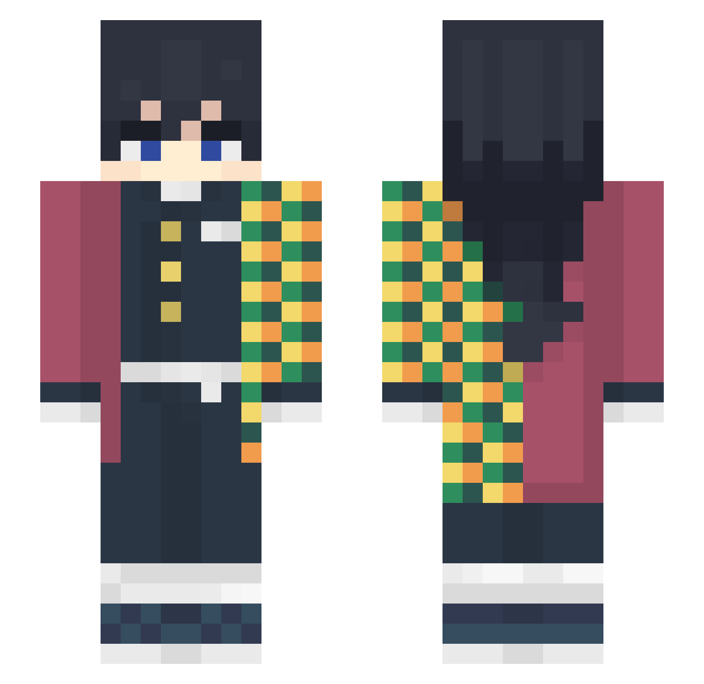 Giyu_slayer Minecraft skin, front and back view
