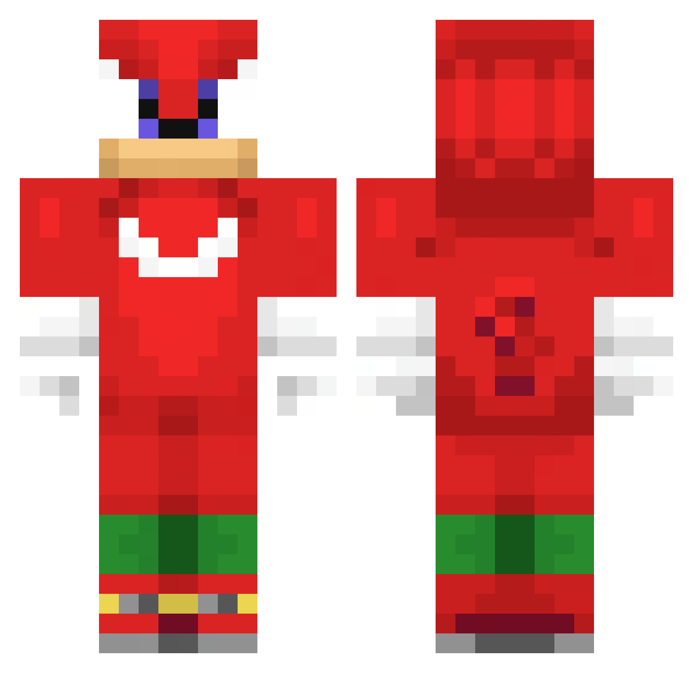 NathanBlogger Minecraft skin, front and back view