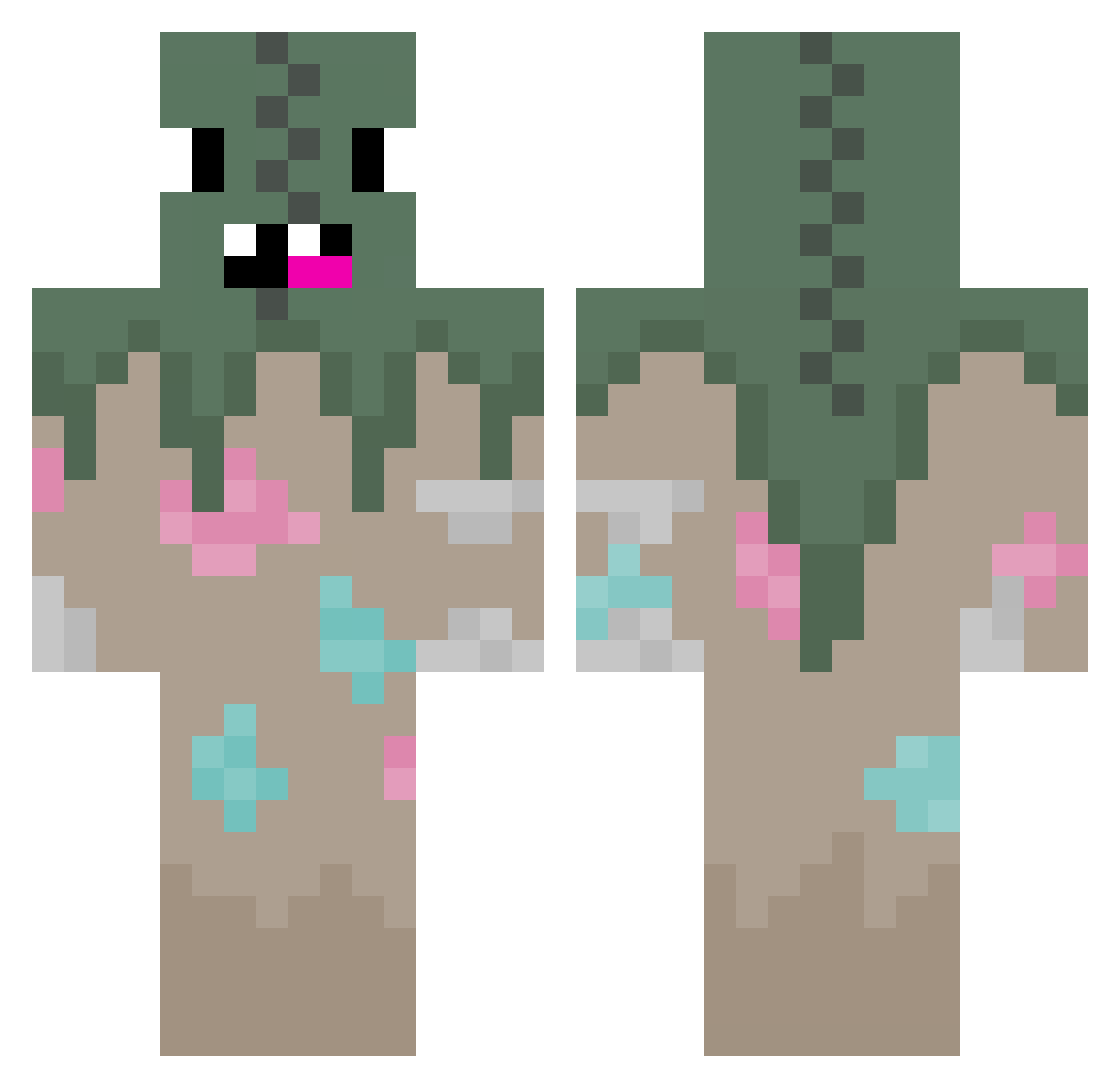 Stankbutt940 Minecraft skin, front and back view