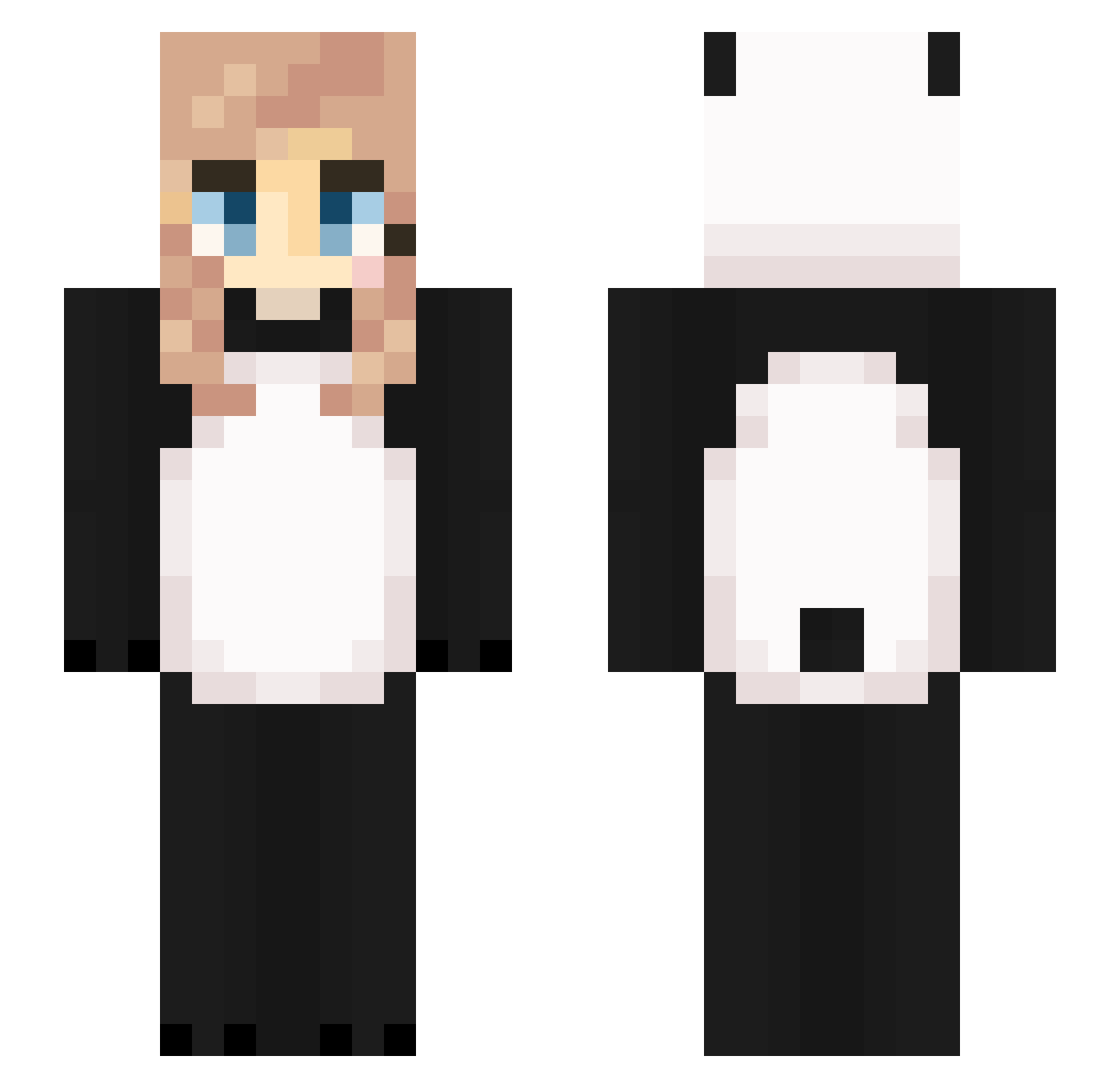 AmazingKiwie Minecraft skin, front and back view