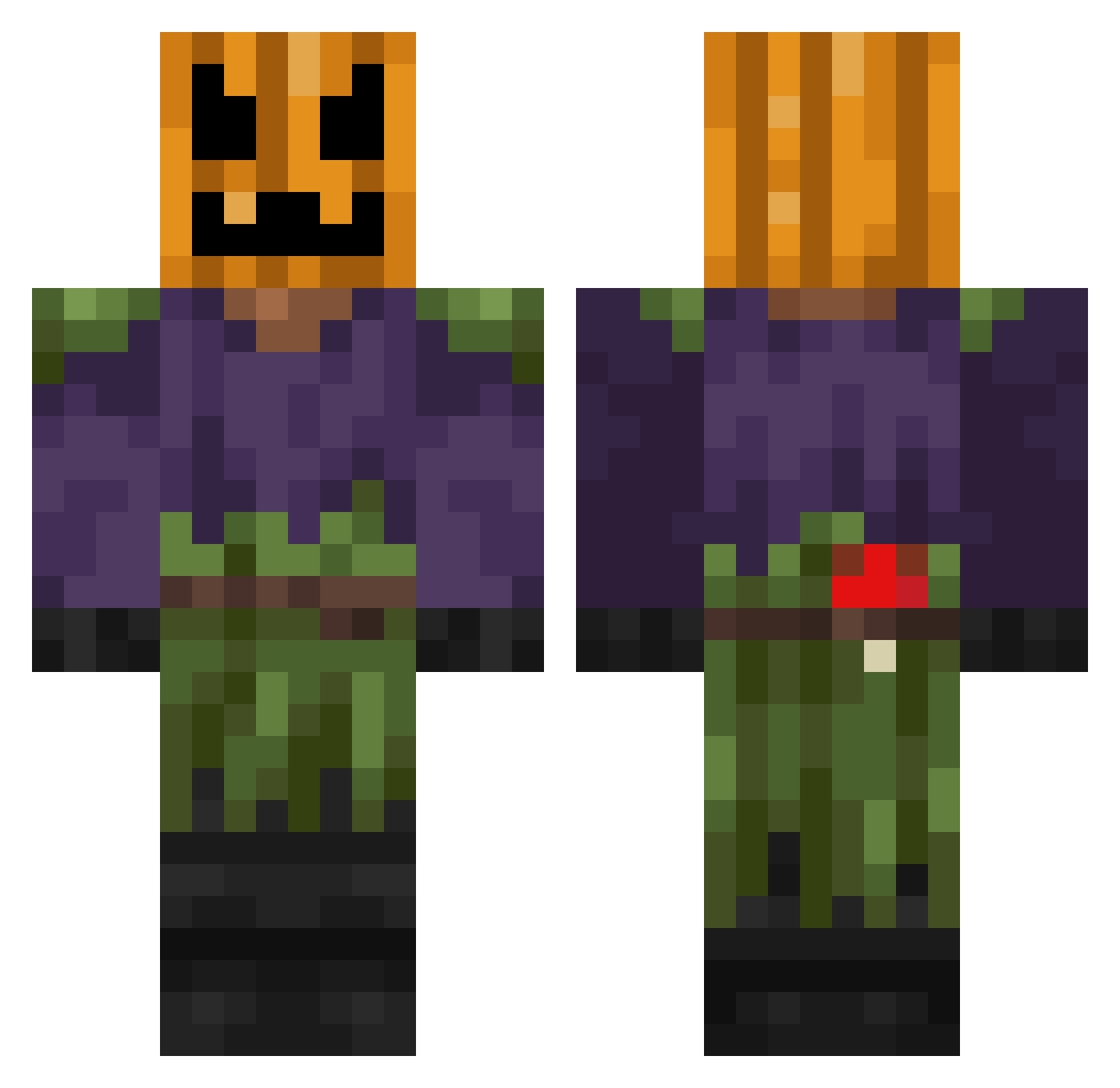Quietest Minecraft skin, front and back view