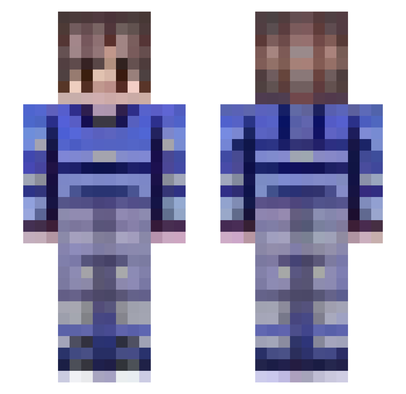 renshie1 Minecraft skin, front and back view