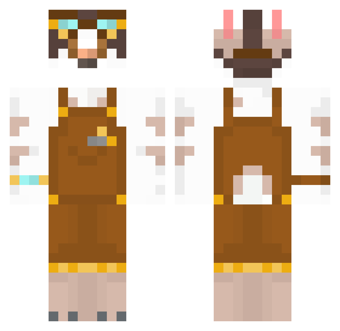 RebbySGN Minecraft skin, front and back view
