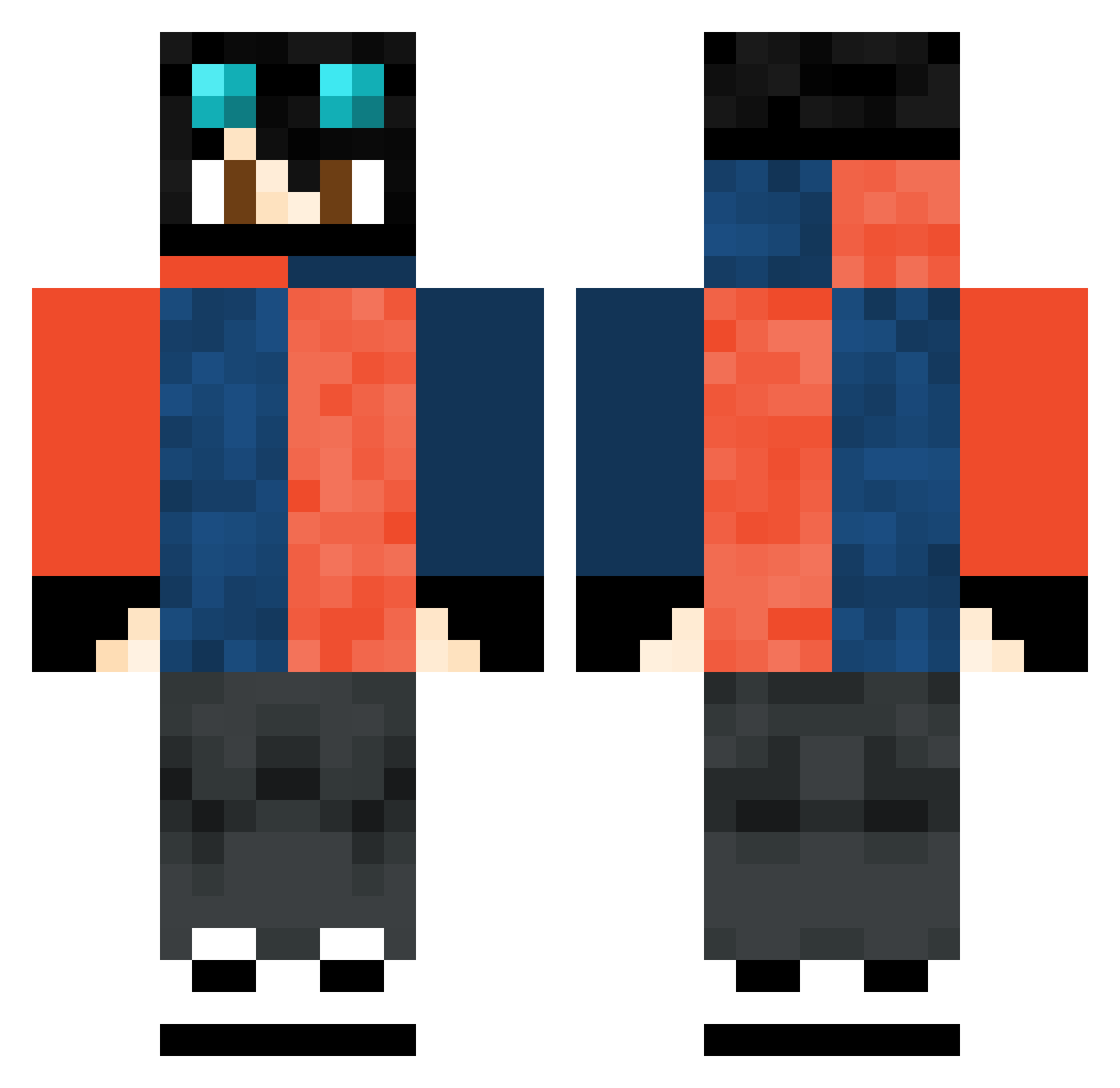 Sidd_Bhai Minecraft skin, front and back view