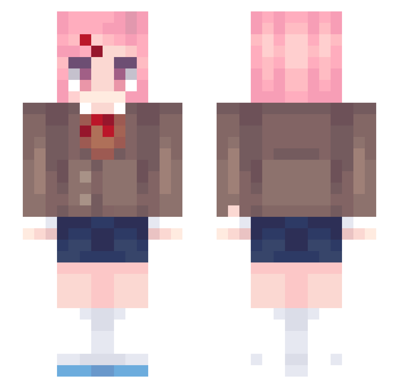 Phosphor Minecraft skin, front and back view