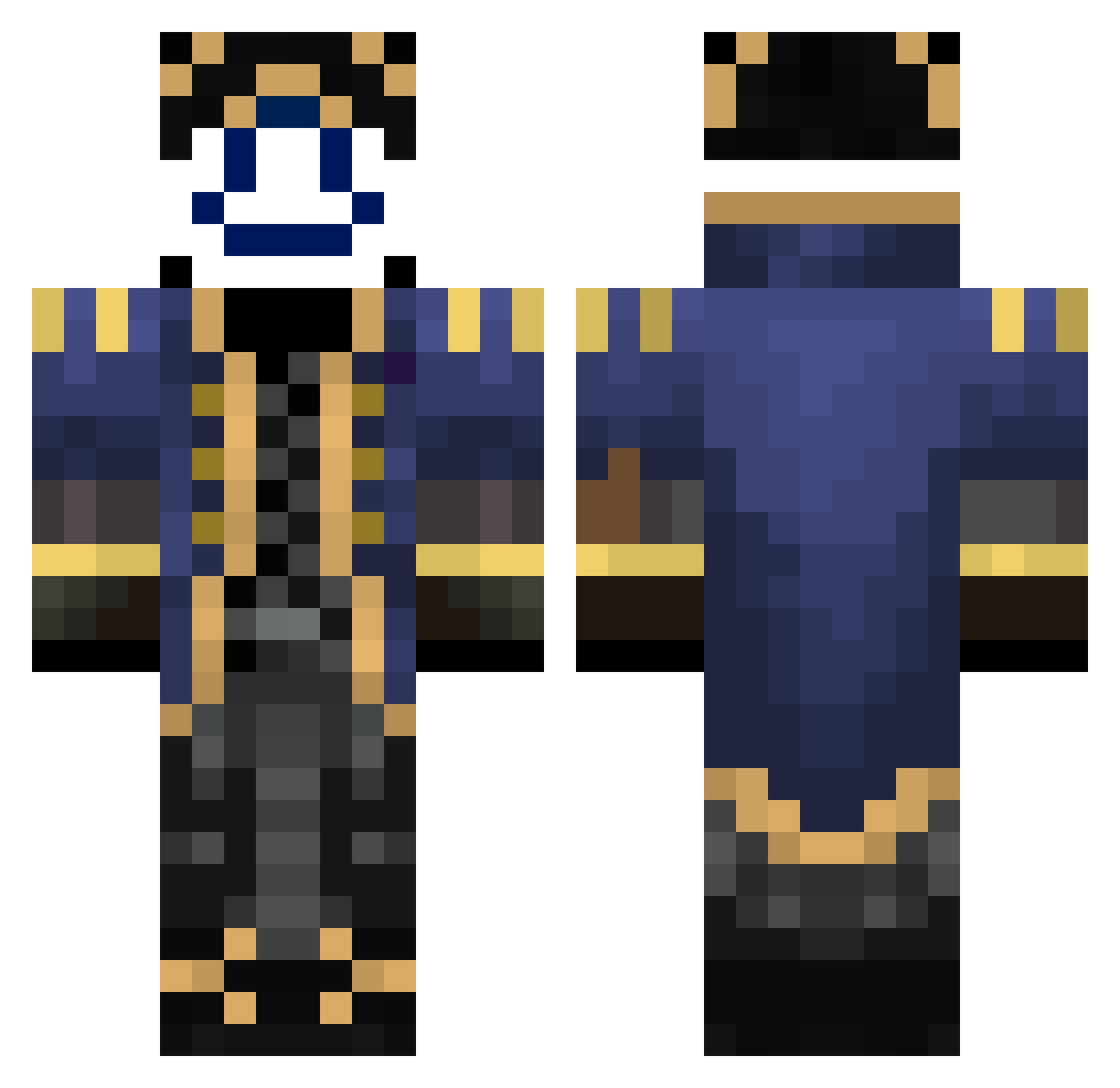vTypz Minecraft skin, front and back view