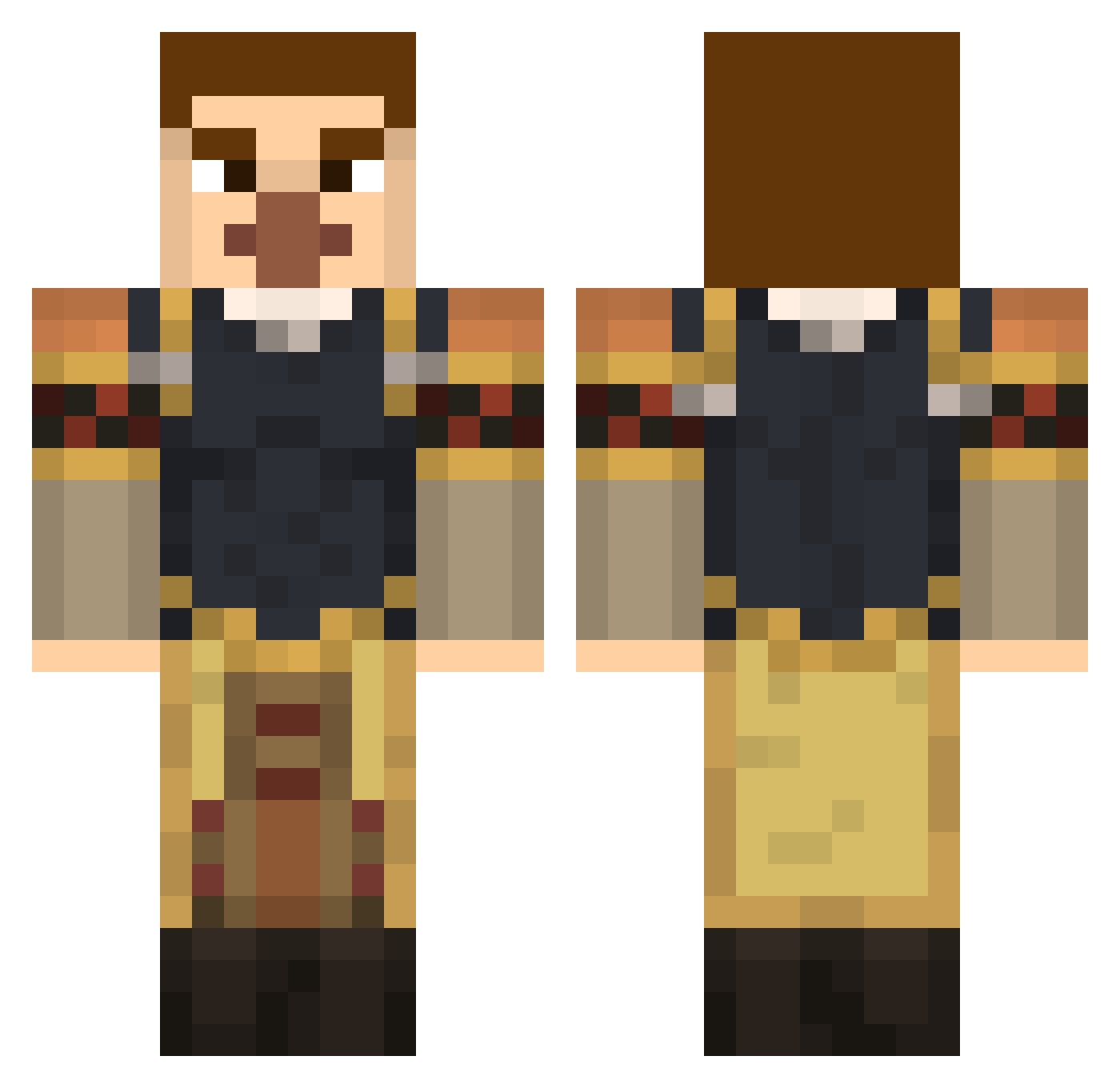 vousdormez Minecraft skin, front and back view