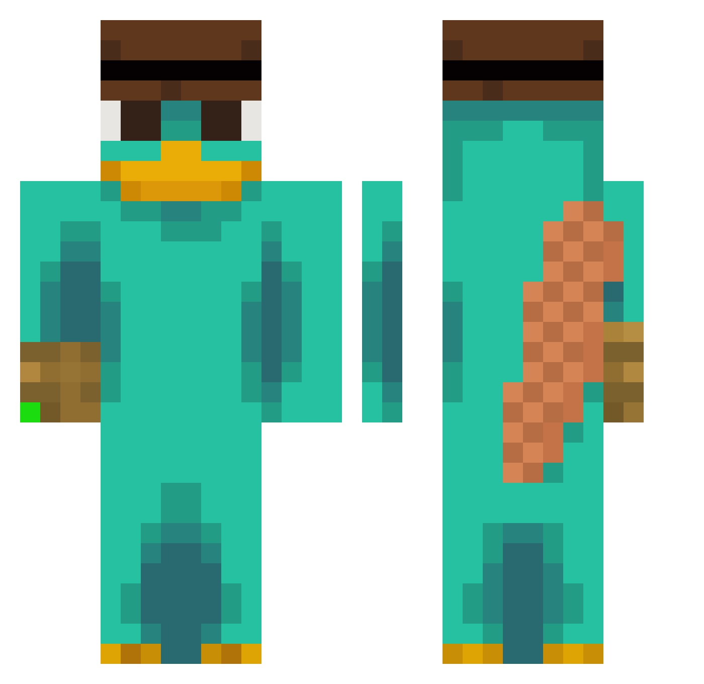 sangwookyee Minecraft skin, front and back view