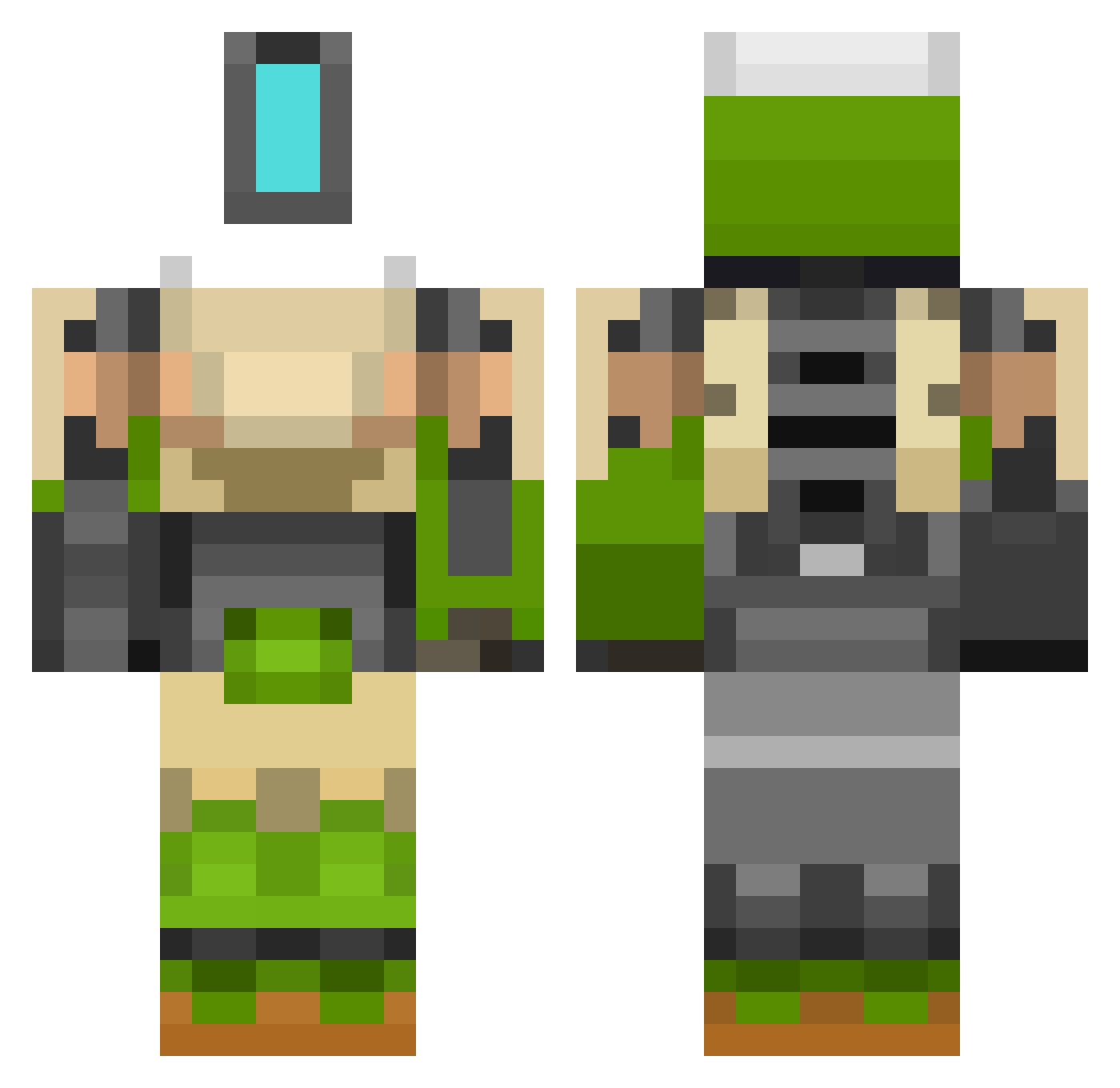 Splooky Minecraft skin, front and back view