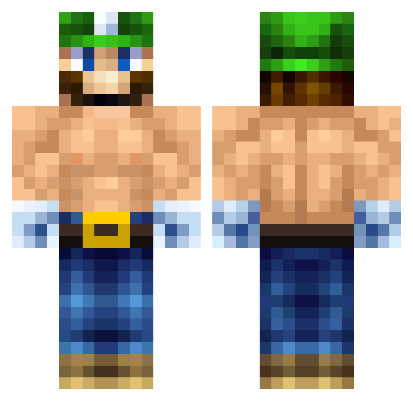 Karupatcho Minecraft skin, front and back view