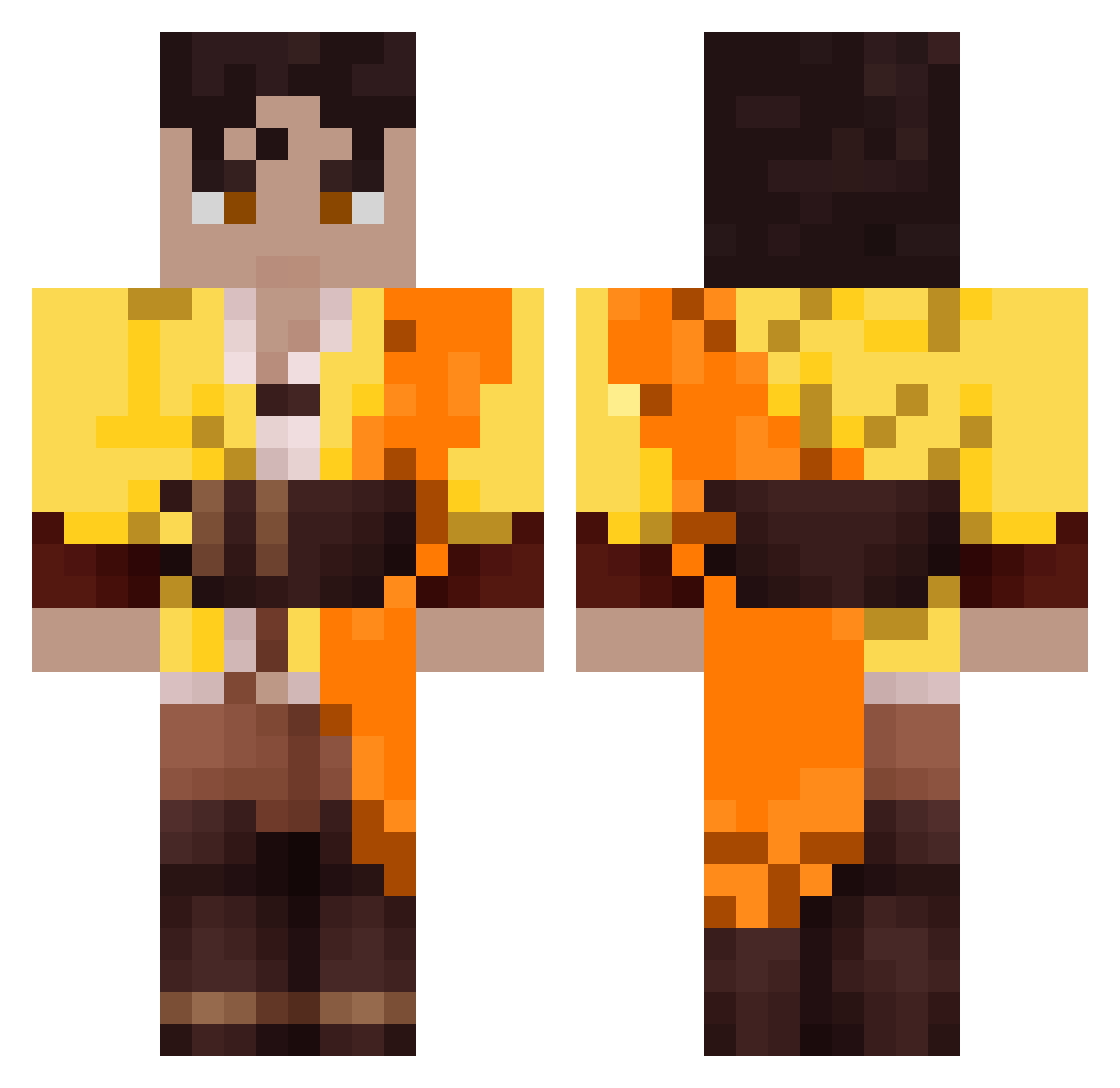 Alfruitso Minecraft skin, front and back view