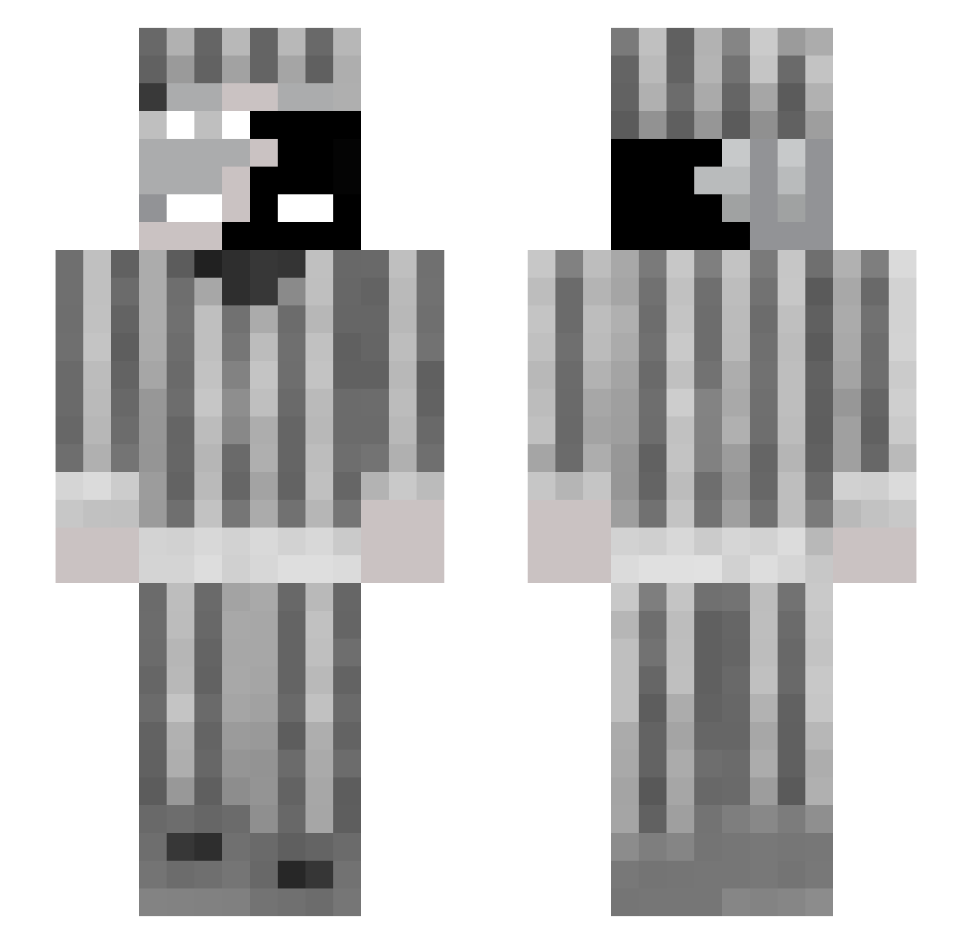 OrtrixzBw Minecraft skin, front and back view
