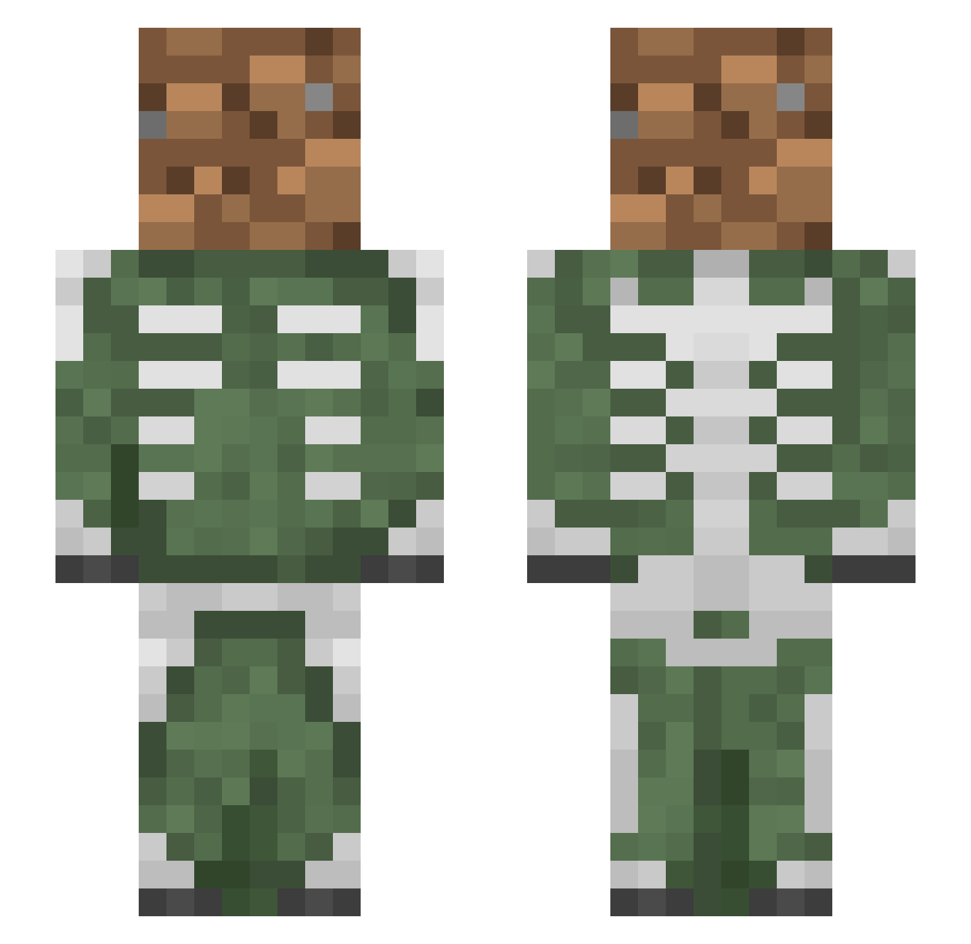 EldaFilante Minecraft skin, front and back view