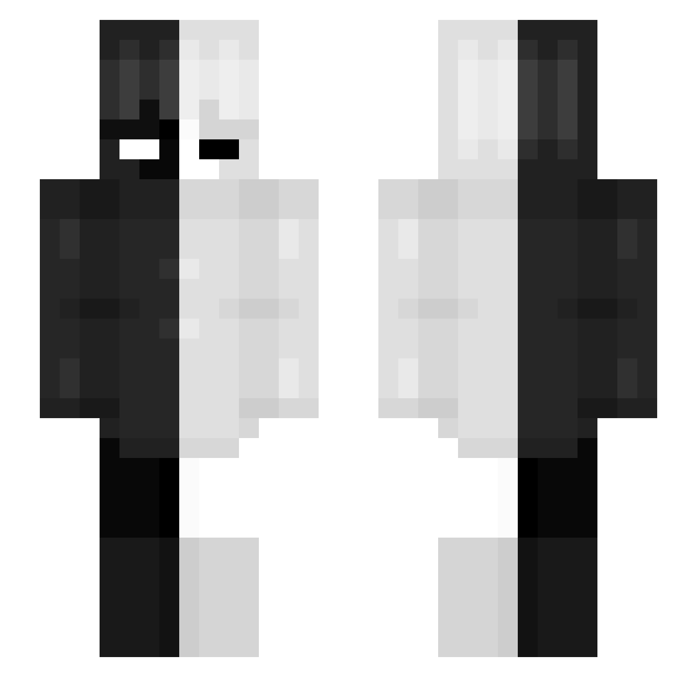 sleepylul Minecraft skin, front and back view
