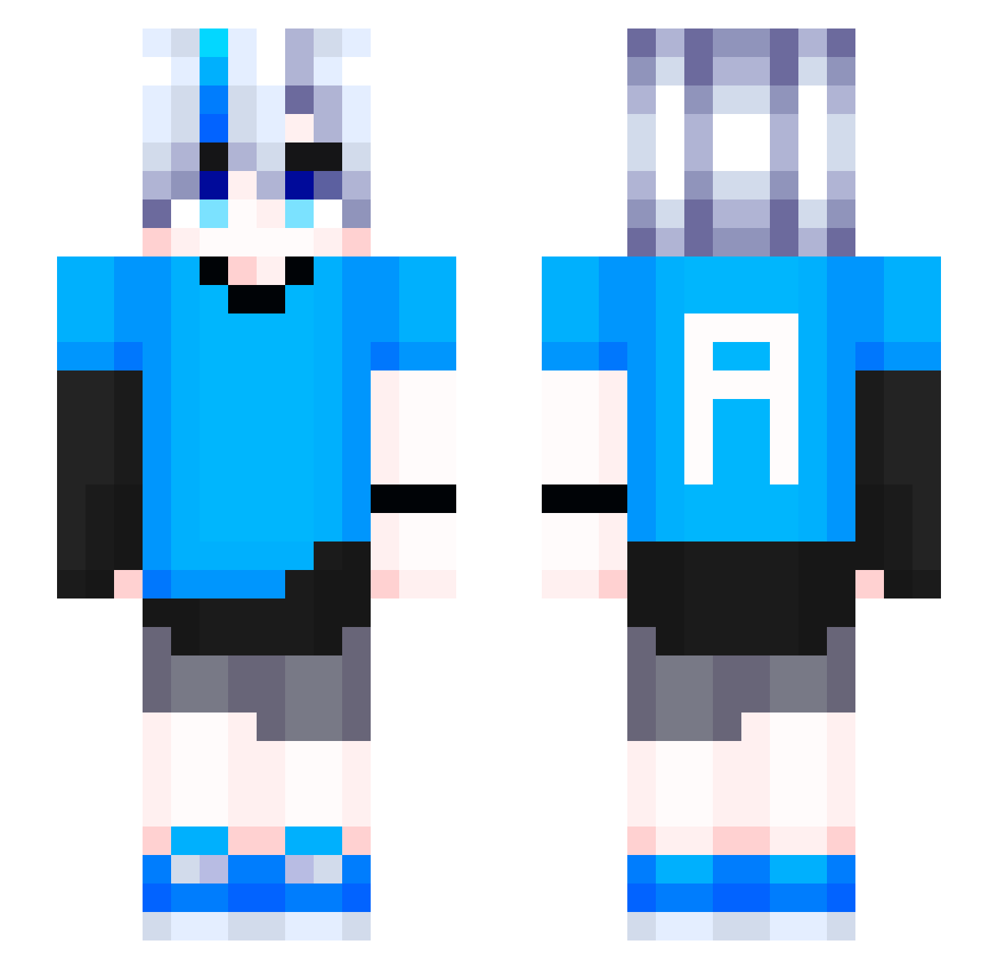 ArtCraft_CH Minecraft skin, front and back view