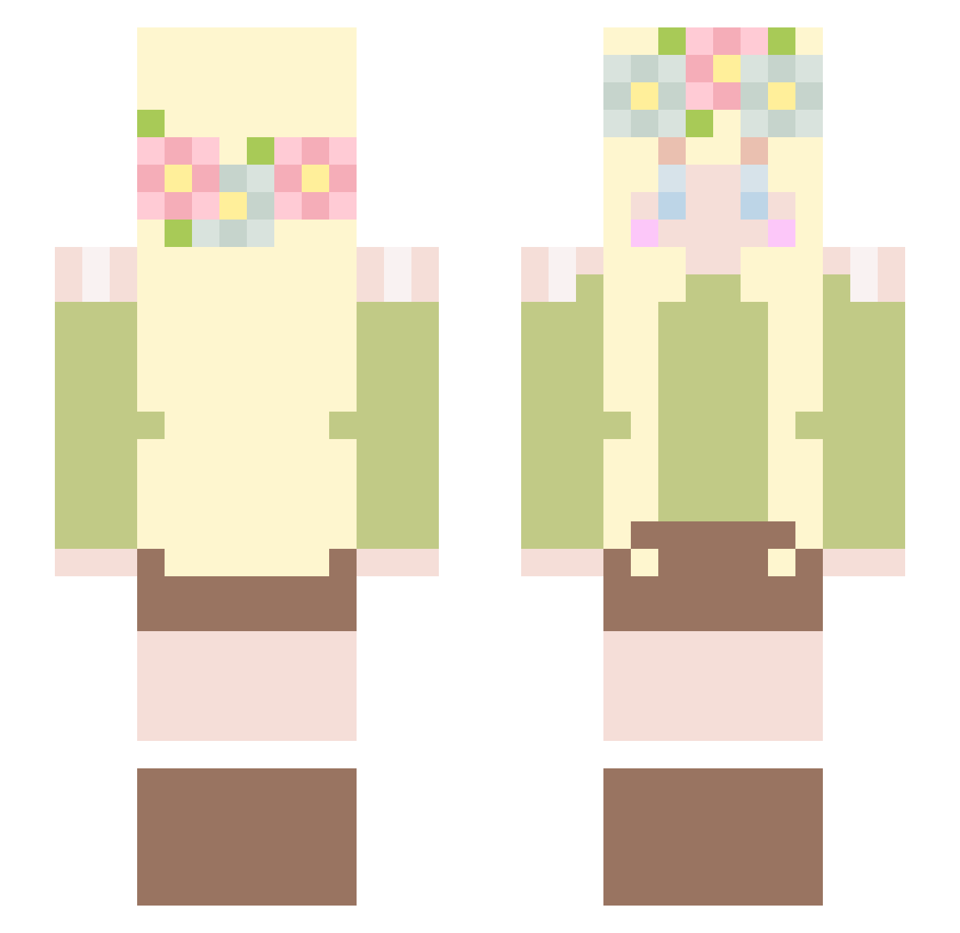 Fragaria_507 Minecraft skin, front and back view