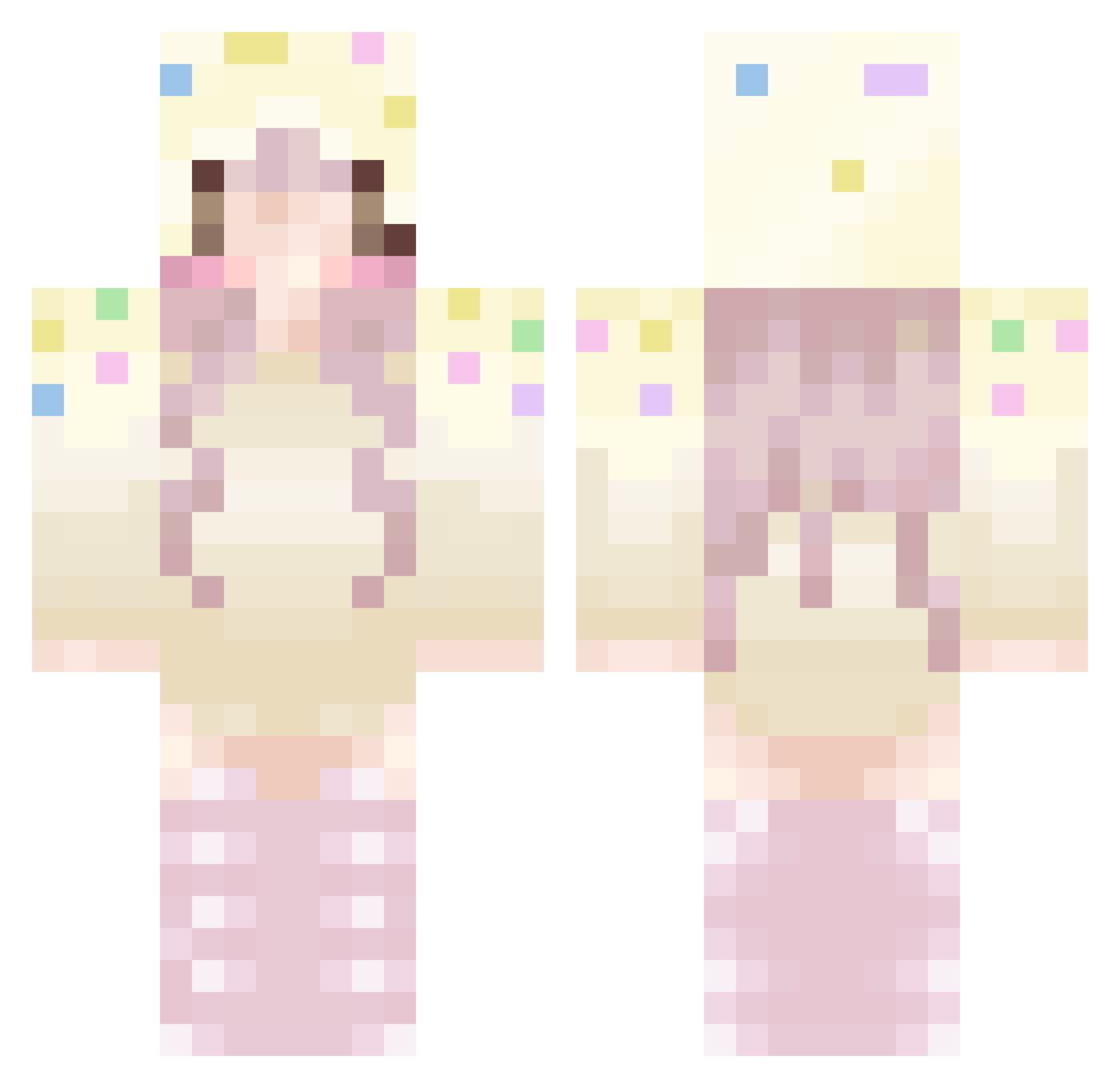 Akari1 Minecraft skin, front and back view