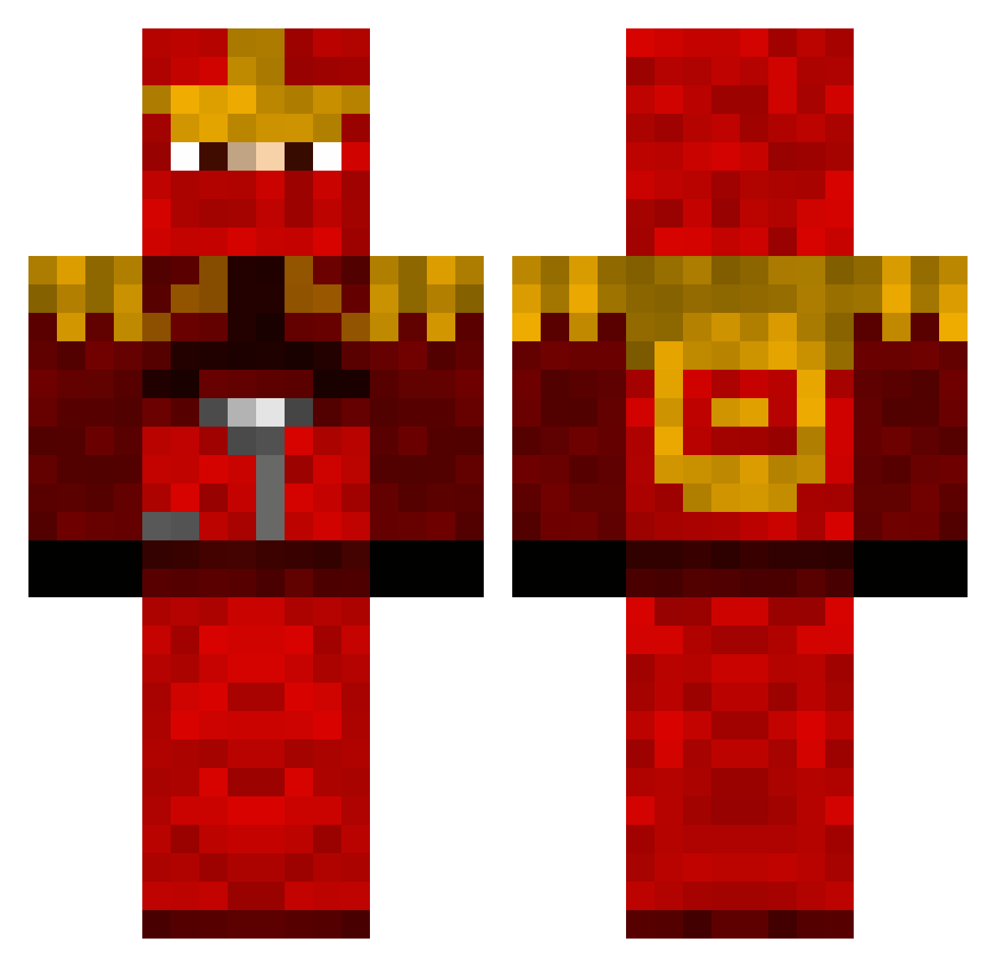 srpsnitchHd Minecraft skin, front and back view