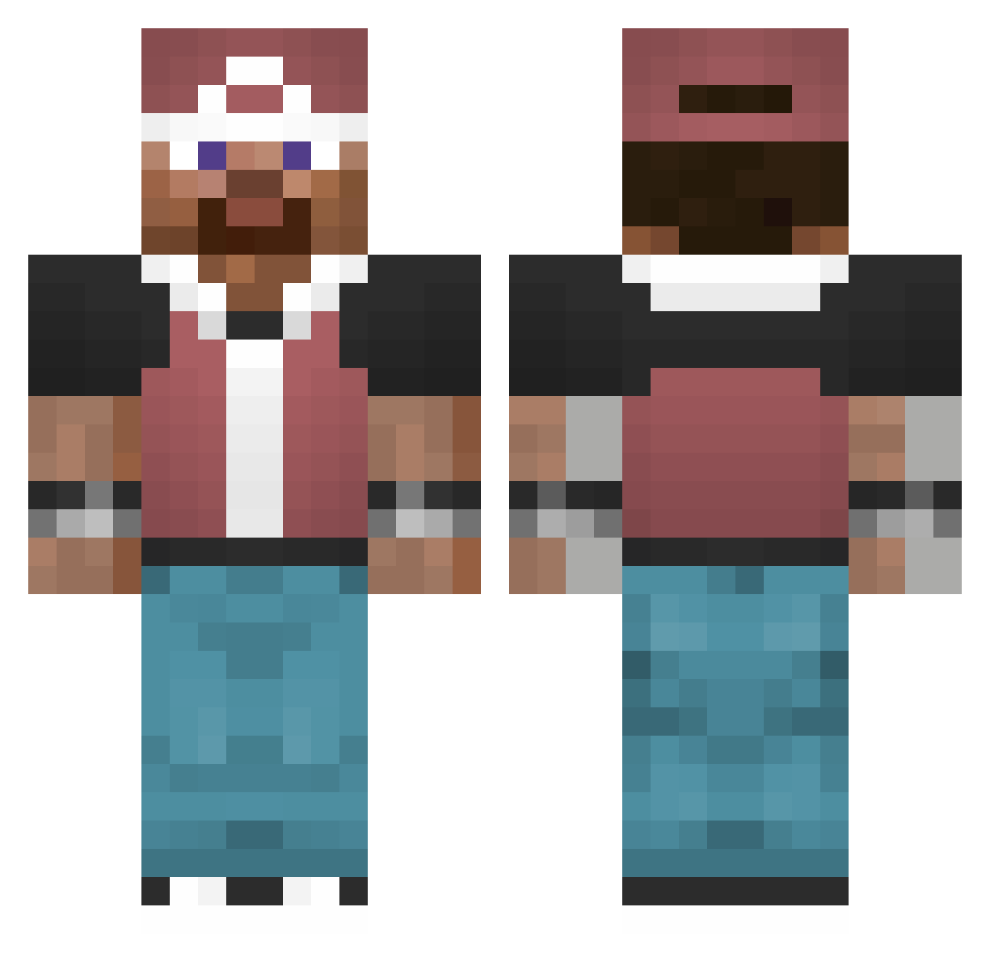 Kosturi6860 Minecraft skin, front and back view