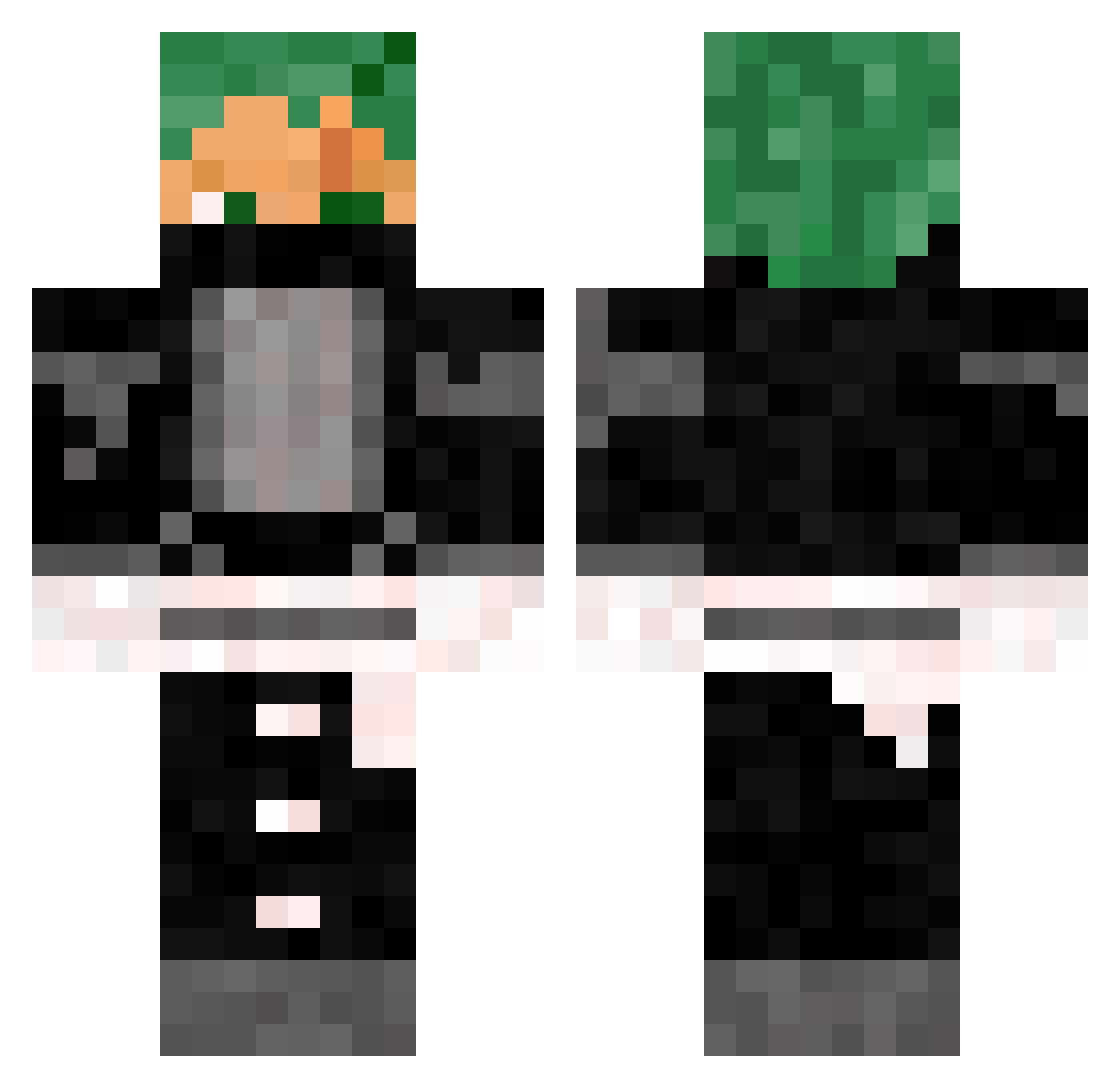 Itzdonax3 Minecraft skin, front and back view
