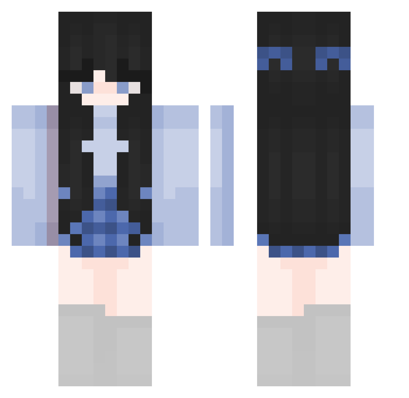 V1lmer1 Minecraft skin, front and back view