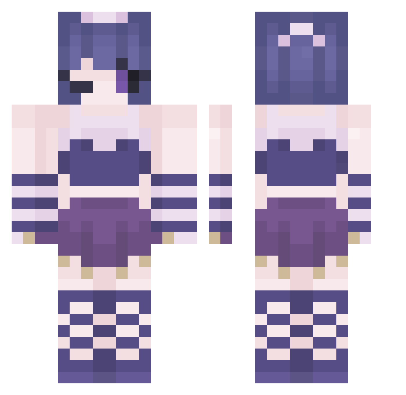 Xline_ Minecraft skin, front and back view