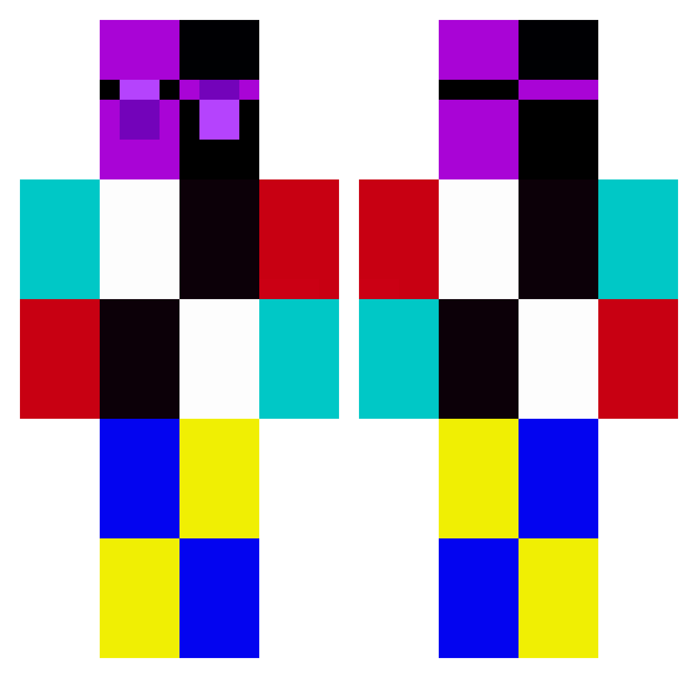 Syn_Burzy Minecraft skin, front and back view