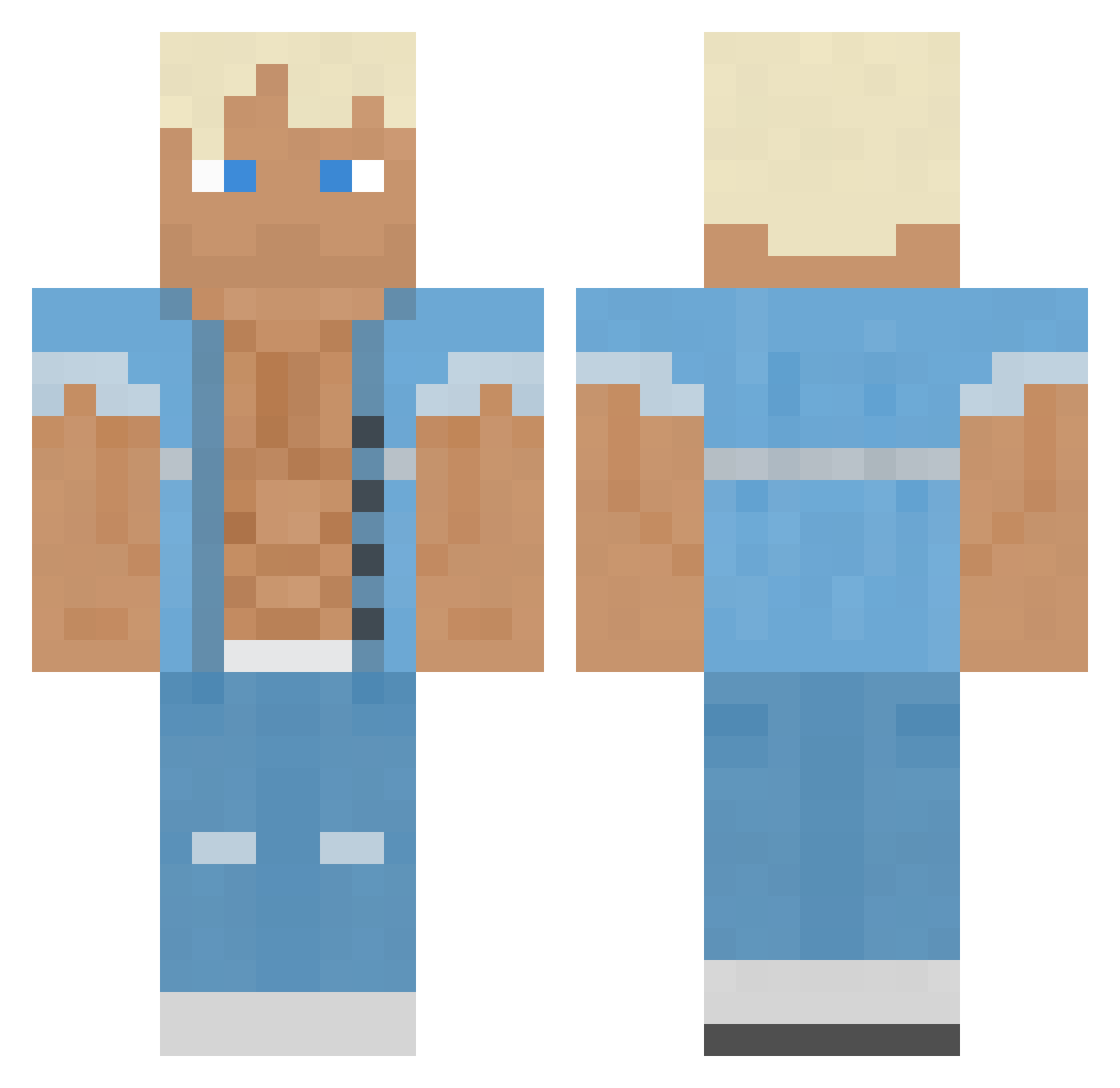 BigBlakBals Minecraft skin, front and back view