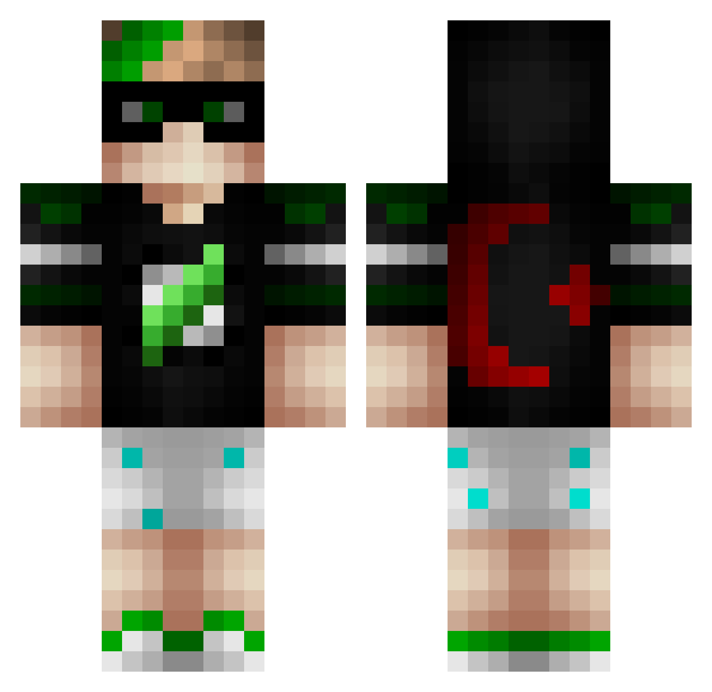 xCooked_OYUN Minecraft skin, front and back view