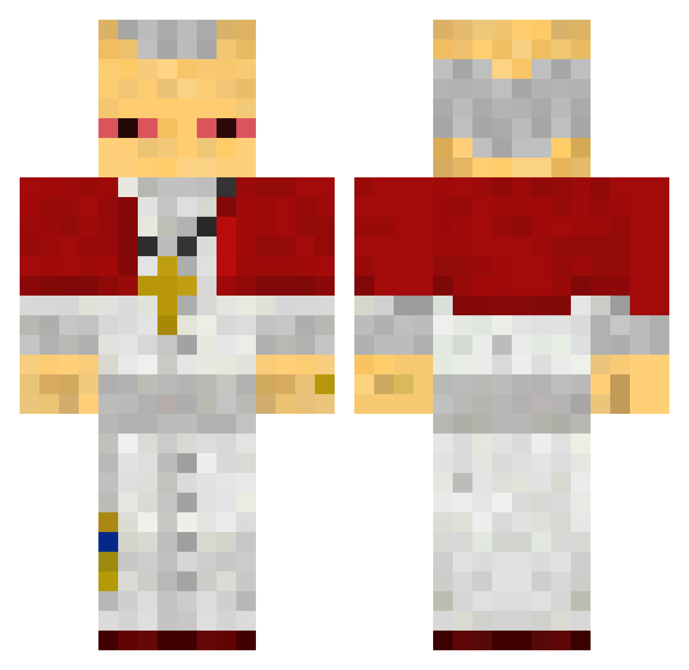viertex Minecraft skin, front and back view