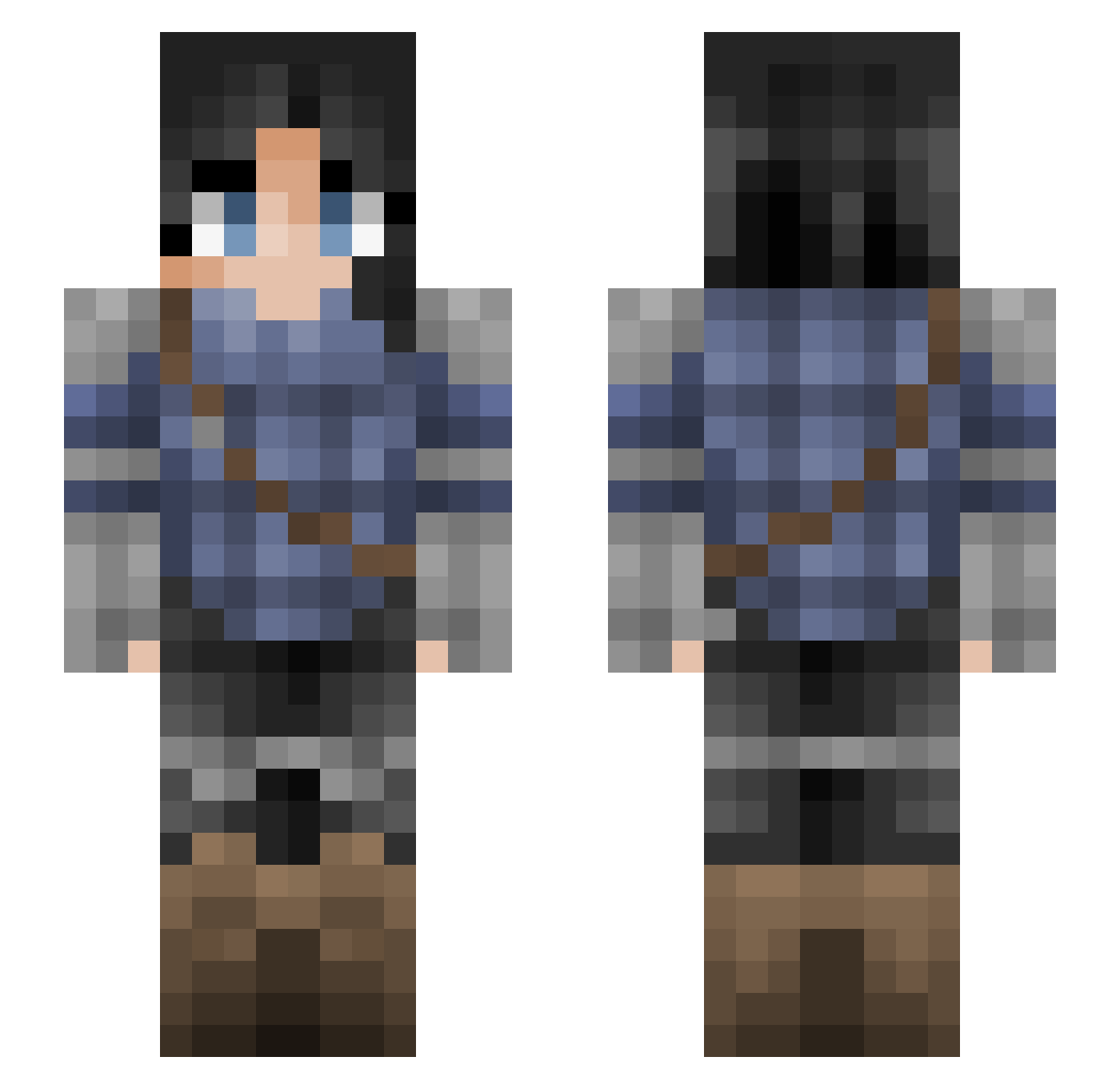 AWaterBottle589 Minecraft skin, front and back view