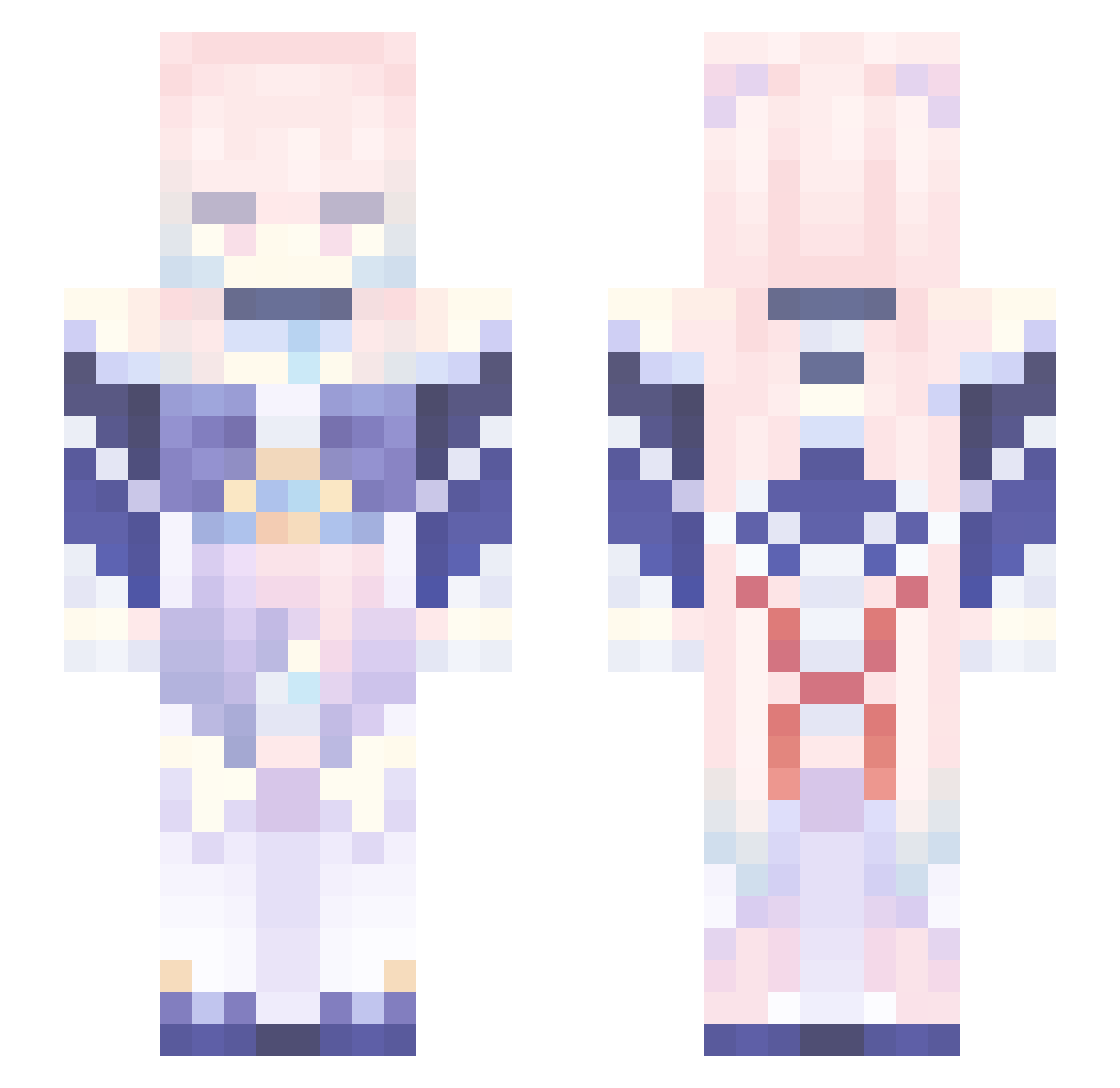 AniaLin77 Minecraft skin, front and back view