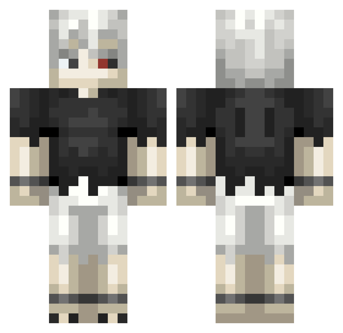 InPlexer Minecraft skin, front and back view