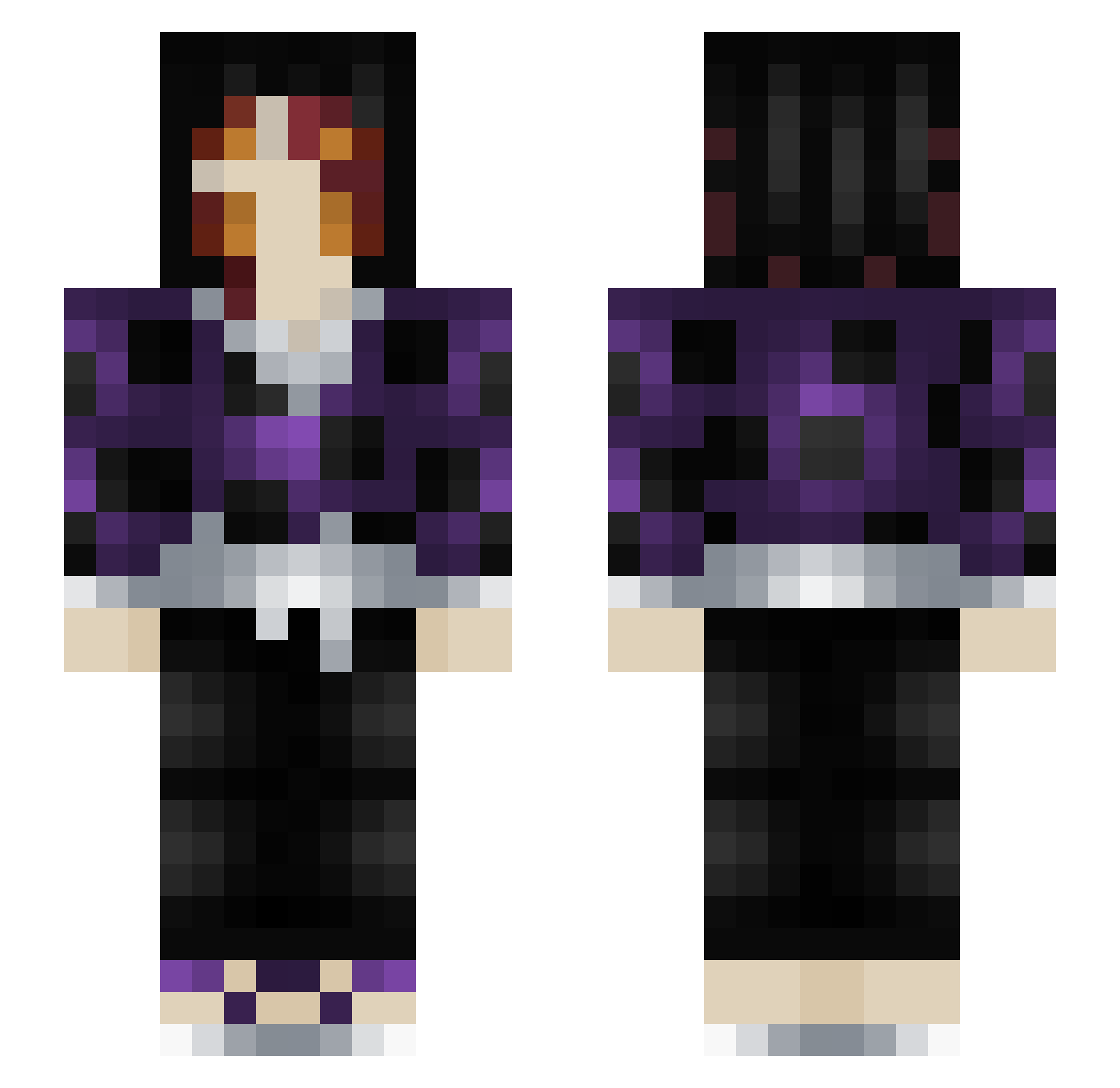 yuzea Minecraft skin, front and back view