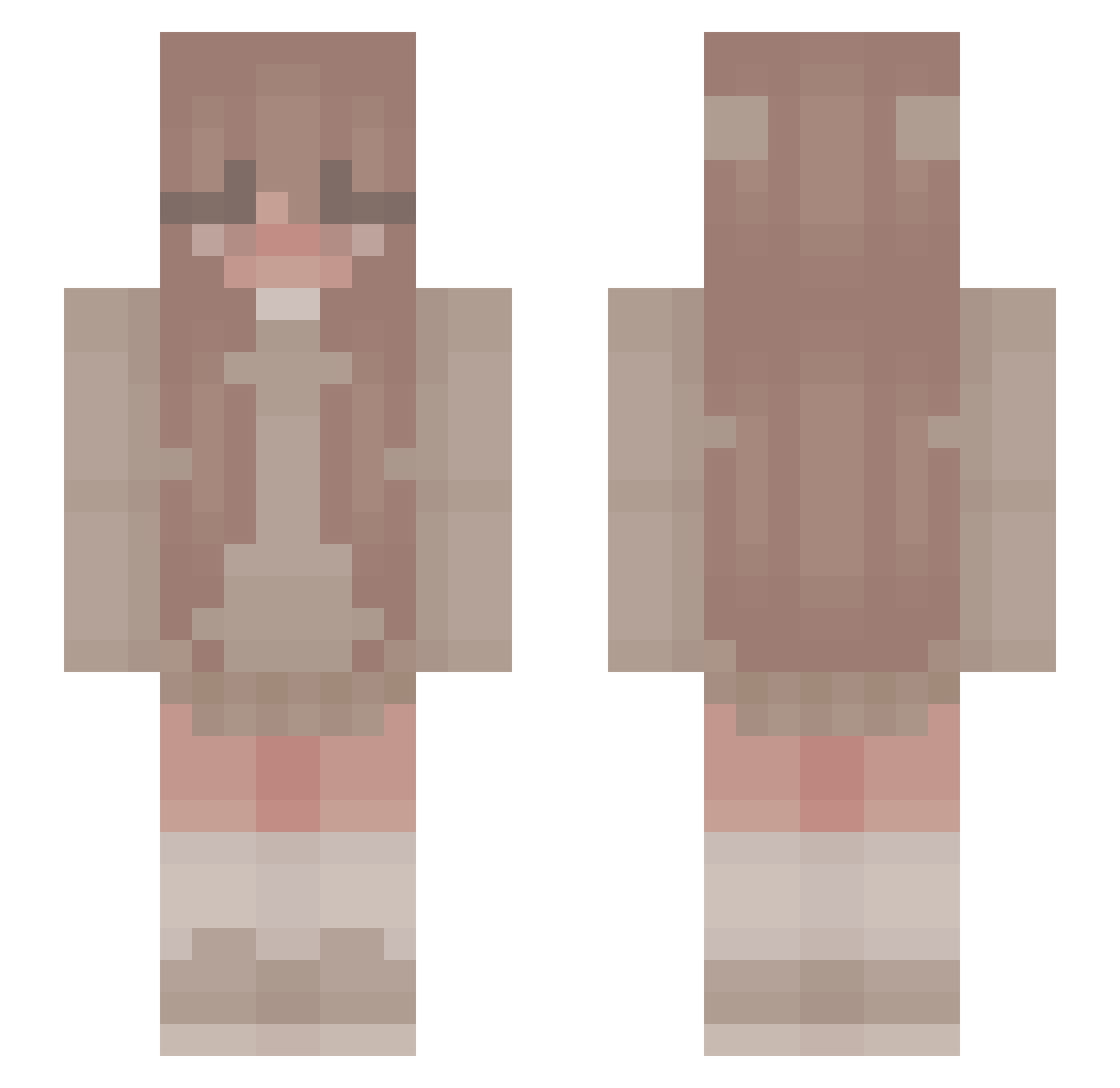 Jastrzebskaa Minecraft skin, front and back view