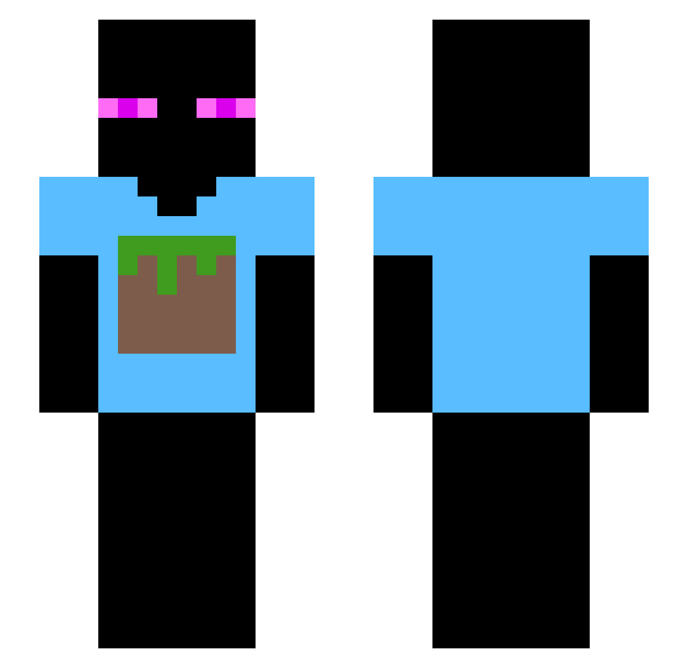 ToprakAze Minecraft skin, front and back view