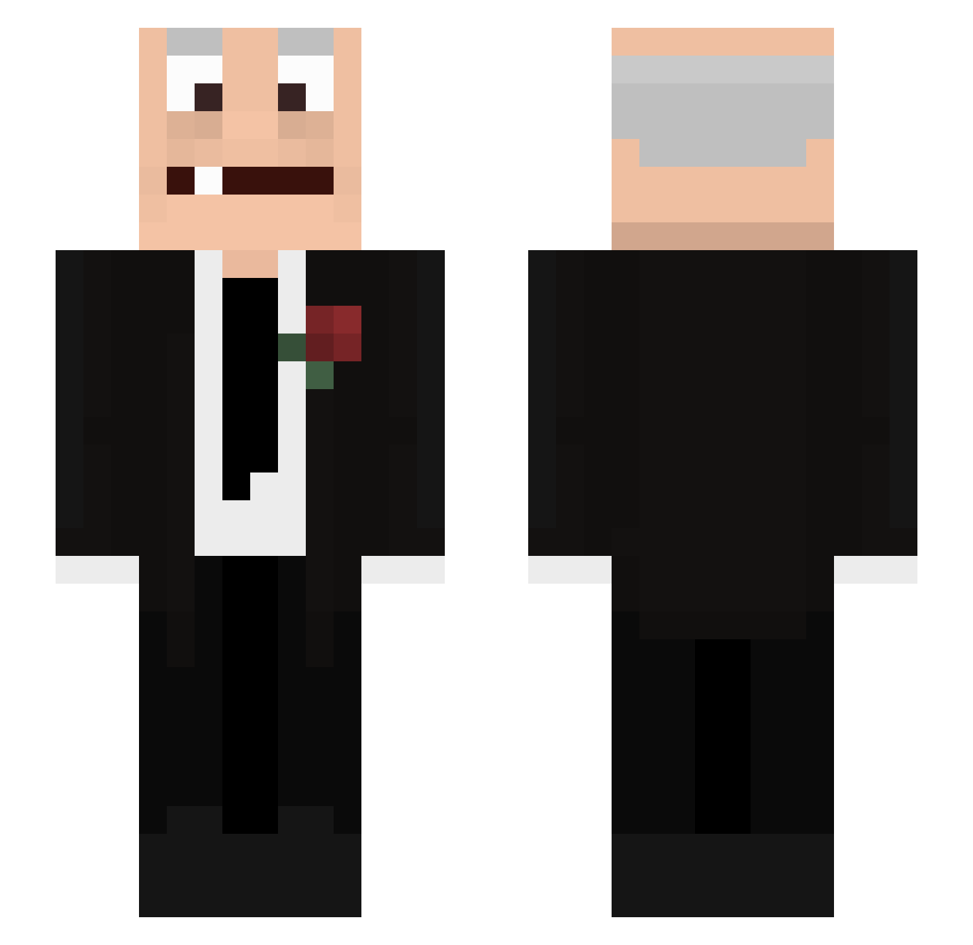 Guranghed Minecraft skin, front and back view