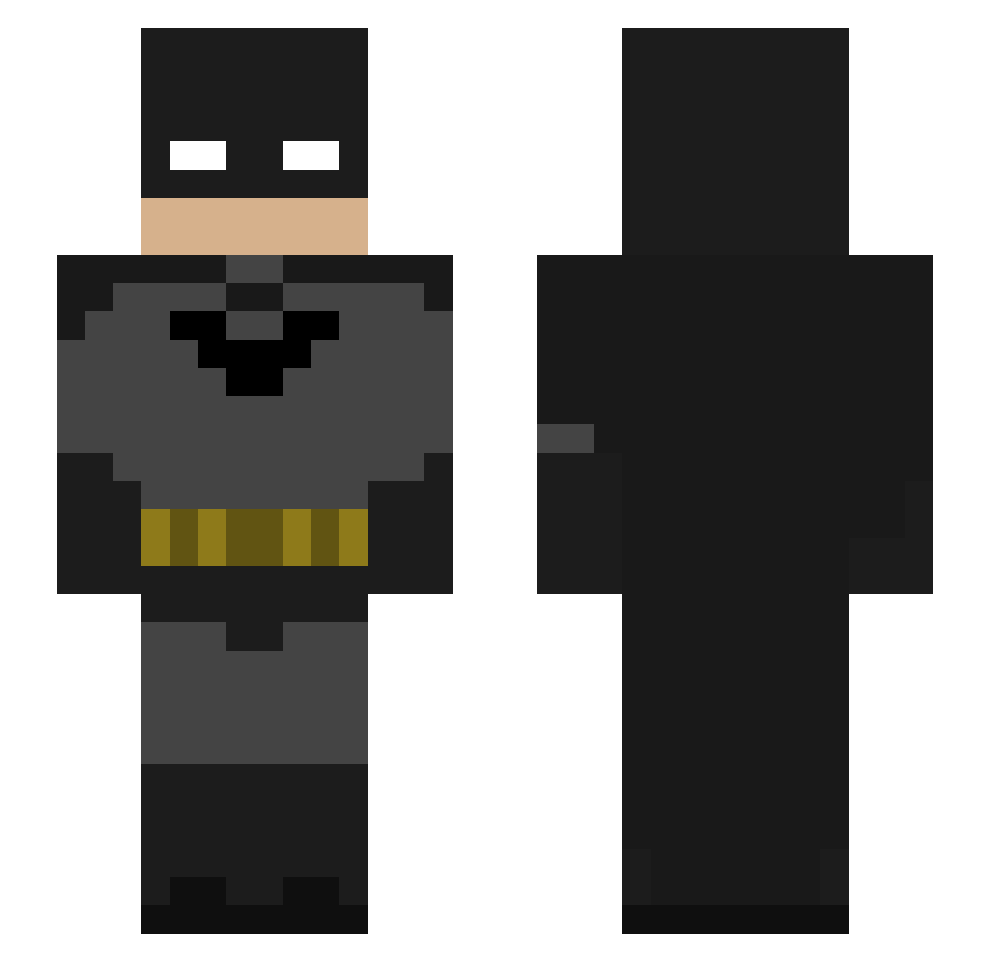 Exquna Minecraft skin, front and back view