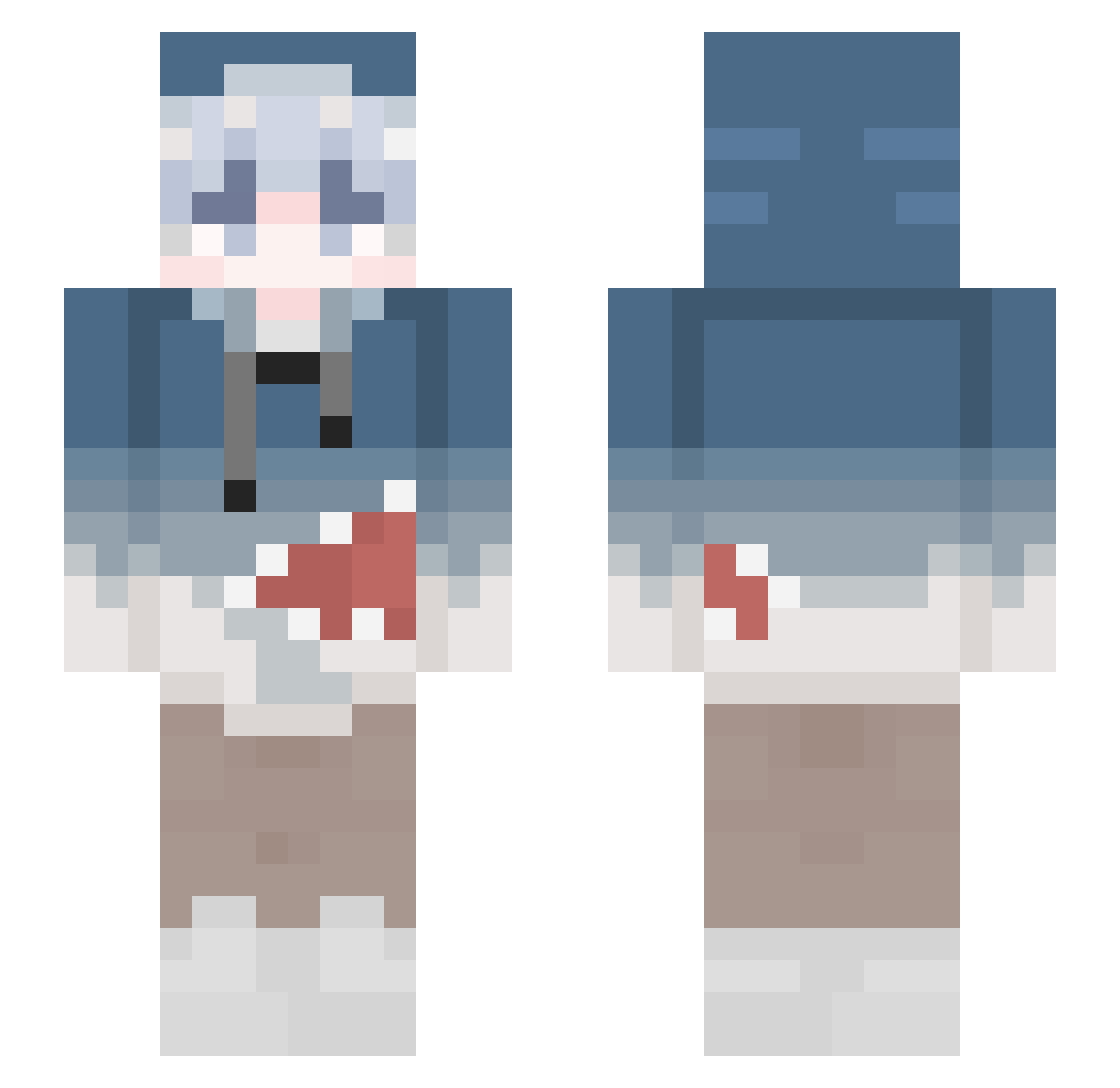 Yu_dada Minecraft skin, front and back view